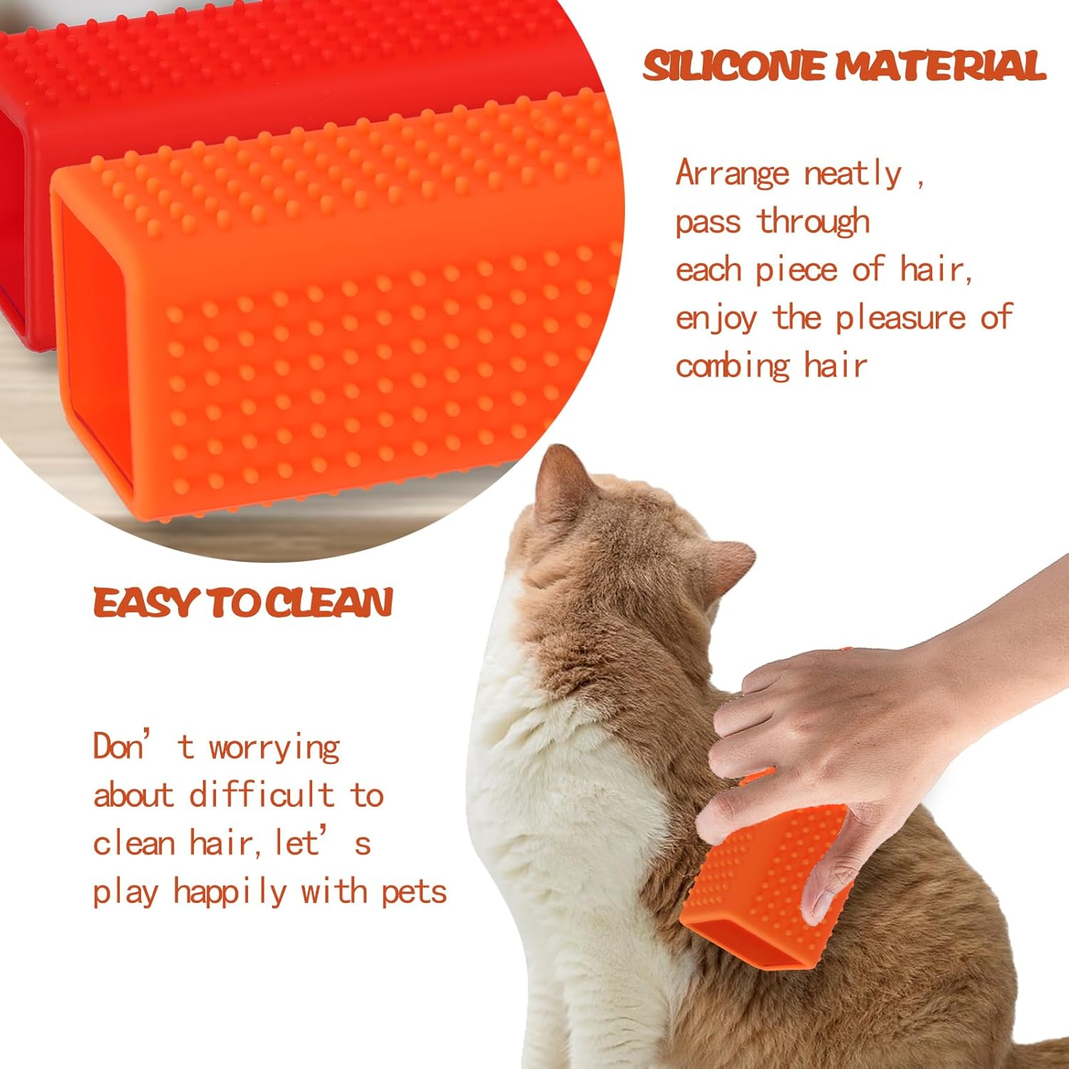 2Pcs Pet Dog Cat Hair Remover, Pet Hair Removal Tool, Car Carpet Cleaner, Dog Remover for Car，Interior, Furniture, Sofa - Orangegreen image number 7