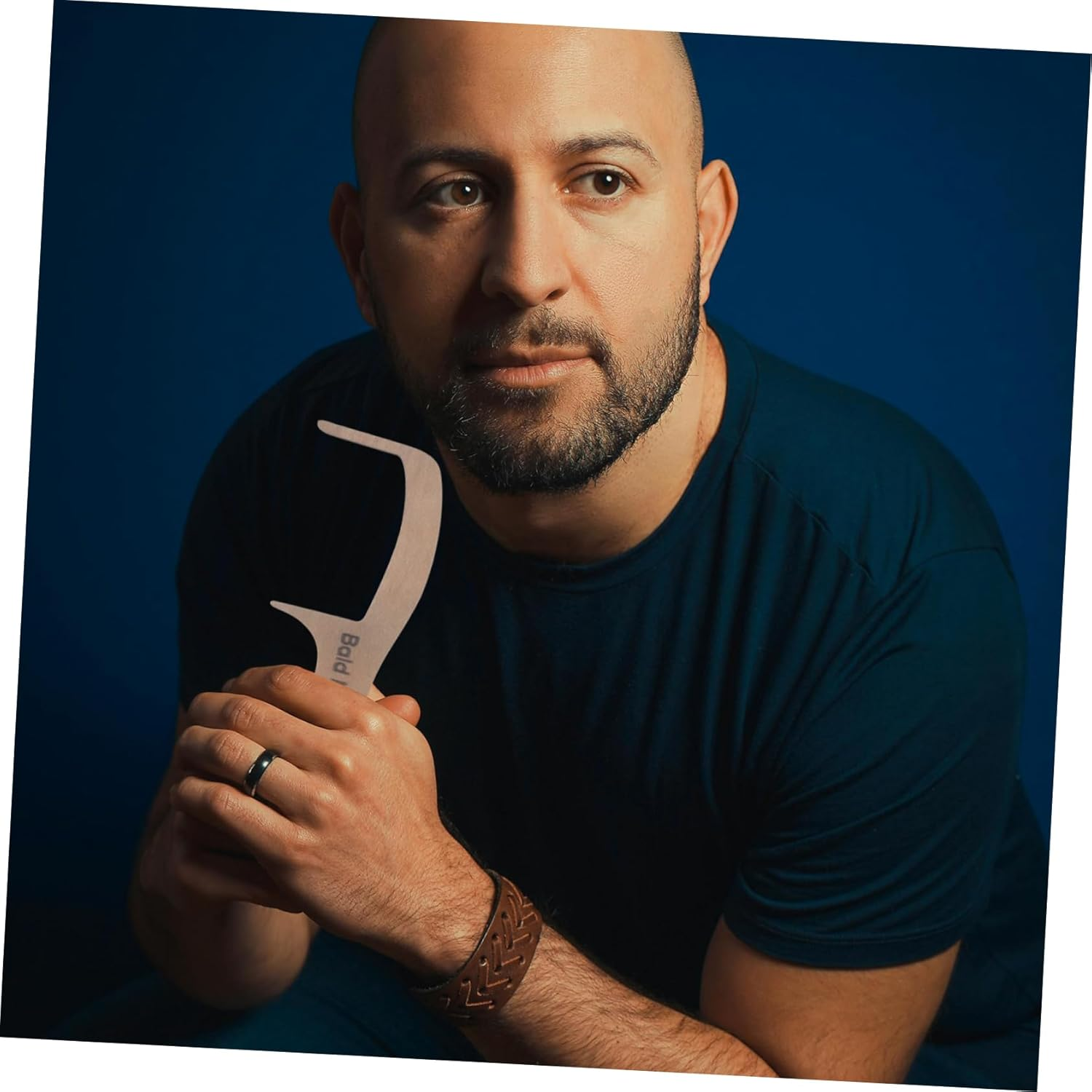 WRITWAA Handmade Wood Beard Comb for Men Curly Hair Comb Hairline Shaping Tool image number 2