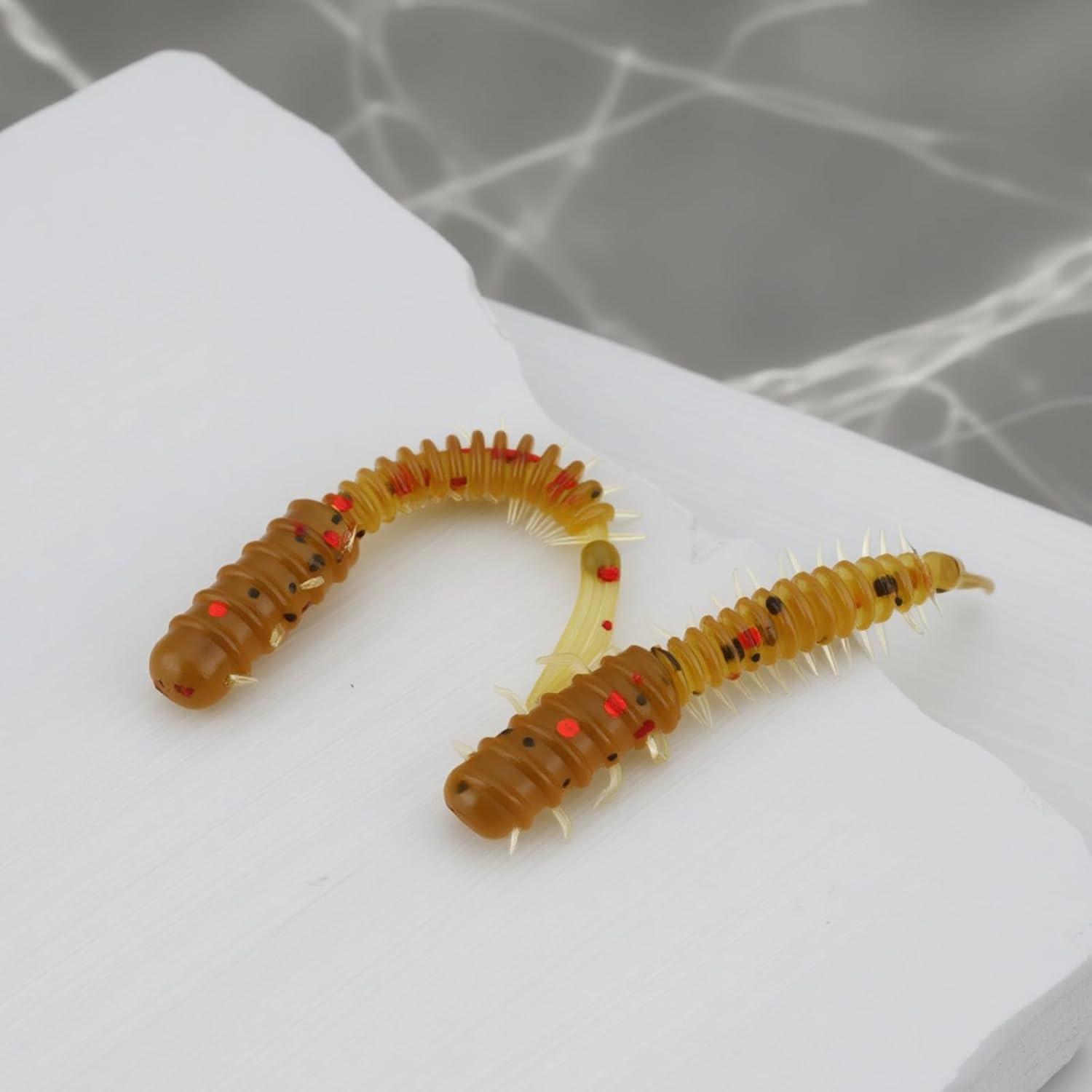 SING F LTD 20Pcs 45Mm Insect Bait Natural Lures Fishing Jig Suitable for Bass Carp Trout Brown image number 4