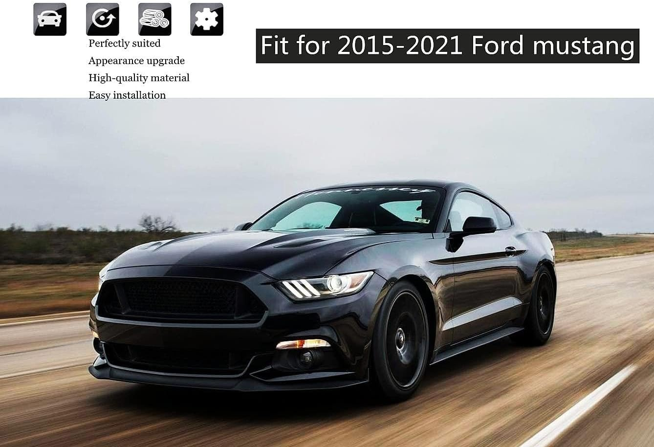 KDFUHRUI Steering Wheel Cover Trim for Ford Mustang Accessories 2015 2016 2017 2018 2019 2020 2021， Car Interior Accessories，Carbon Fiber (Black Carbon Fiber) image number 3