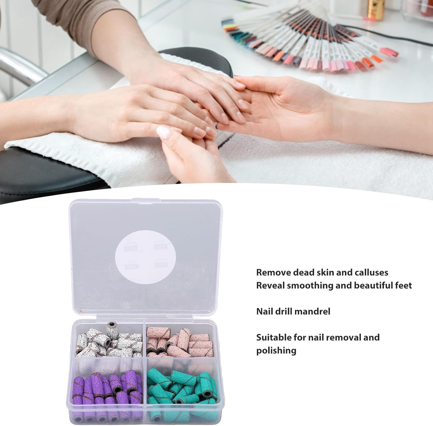 60Pcs Professional Small Sanding Bands, Small Sanding Band for Nail Drill Bits, Manicure Salon Use, Mini Sanding Bands for Manicures and Pedicure