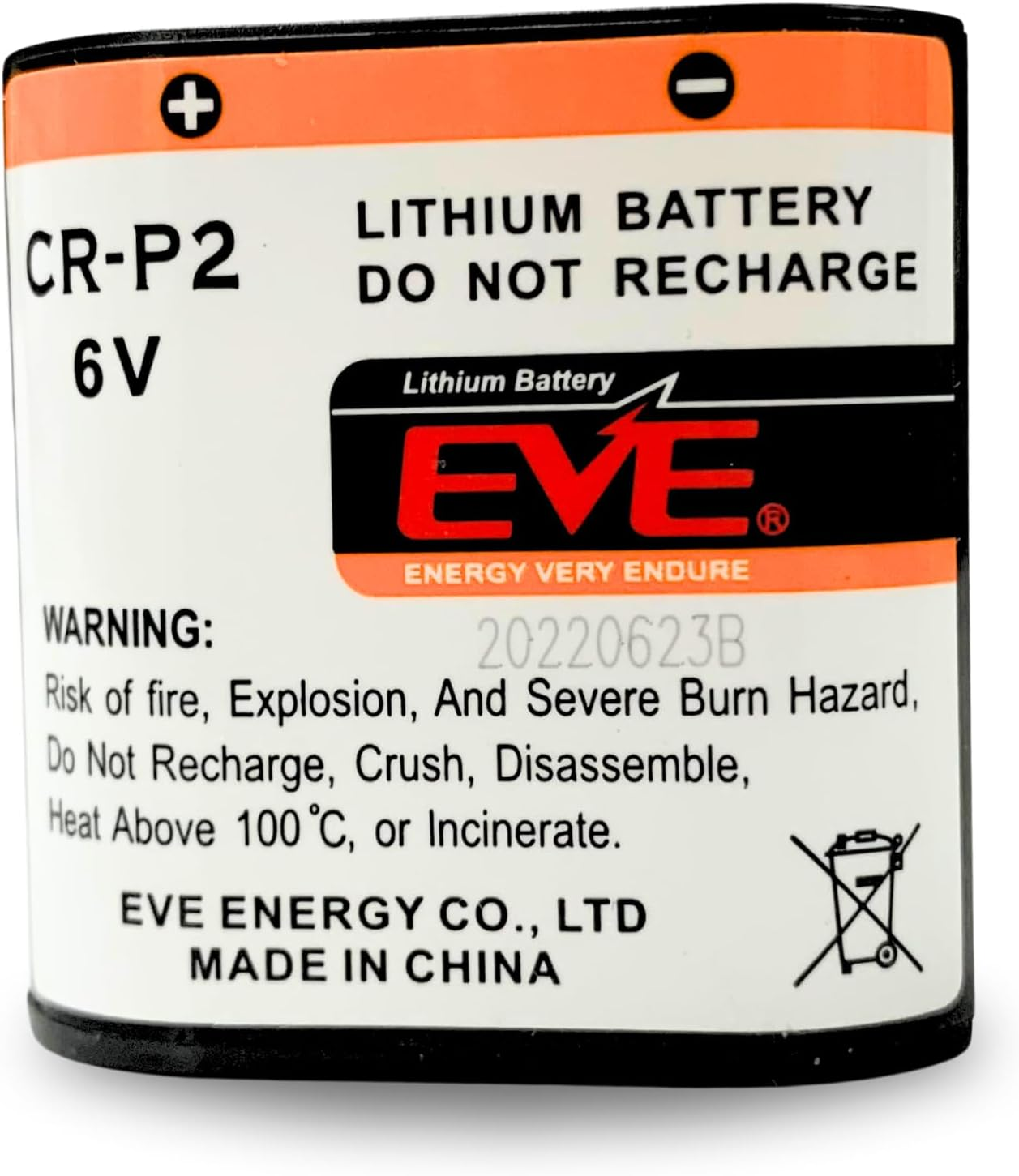 CRP2 Lithium Photo Replacement Battery 1500Mah 6V CR-P2 (CR-P2W/1BE) image number 2