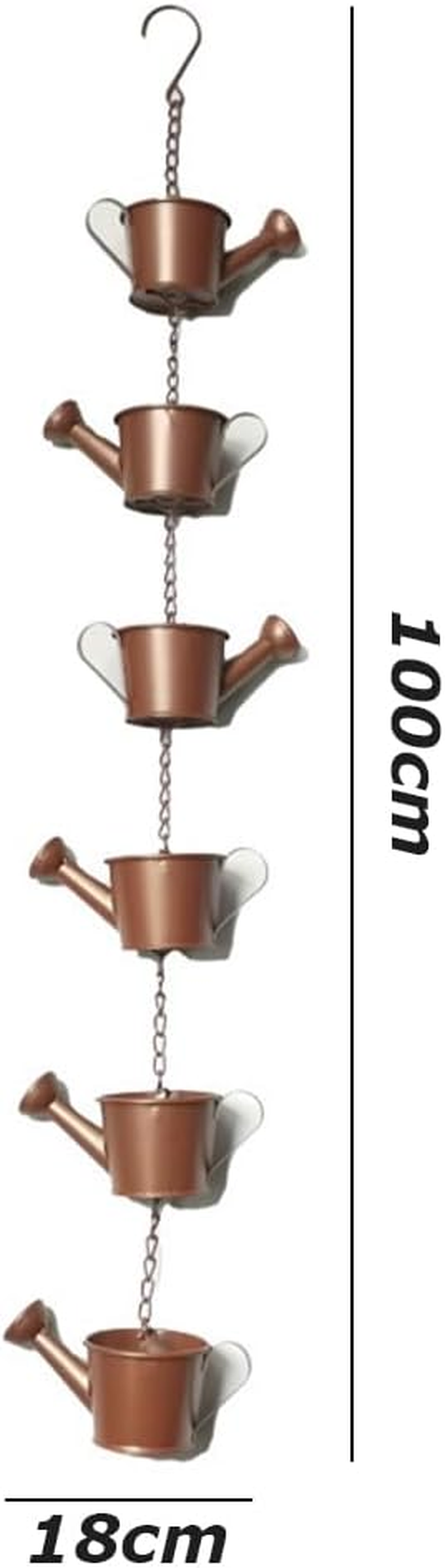 Rain Chains,Kettle Wind Chimes,Rainwater Catcher,Flower Pot Rain Chain,Garden Ornaments,Wind Chimes Hanging Decor,For Garden,Balcony image number 2