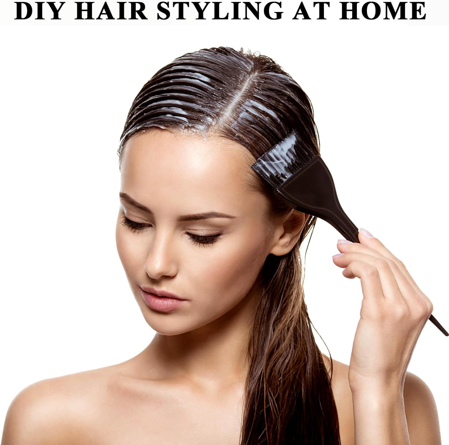 Prasacco Pack of 3 Hair Dye Brushes, Hair Dye Brush Made of PP Plastic, 20 X 6 Cm, Black Hair Dye Brush for Applying Hair Dyes, DIY Hair Dyeing Tools for Home and Hairdressing Shops image number 2