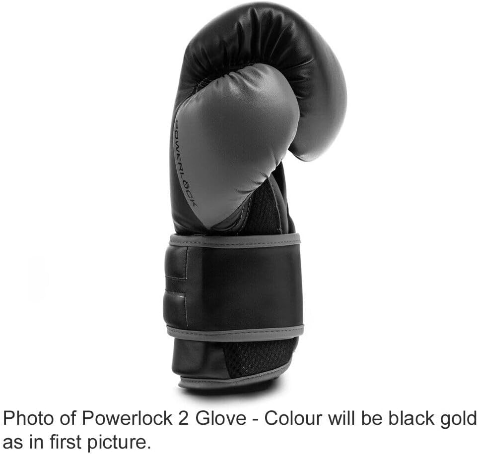Everlast 16Oz. Powerlock2 Training Boxing Gloves in Black/Gold image number 3