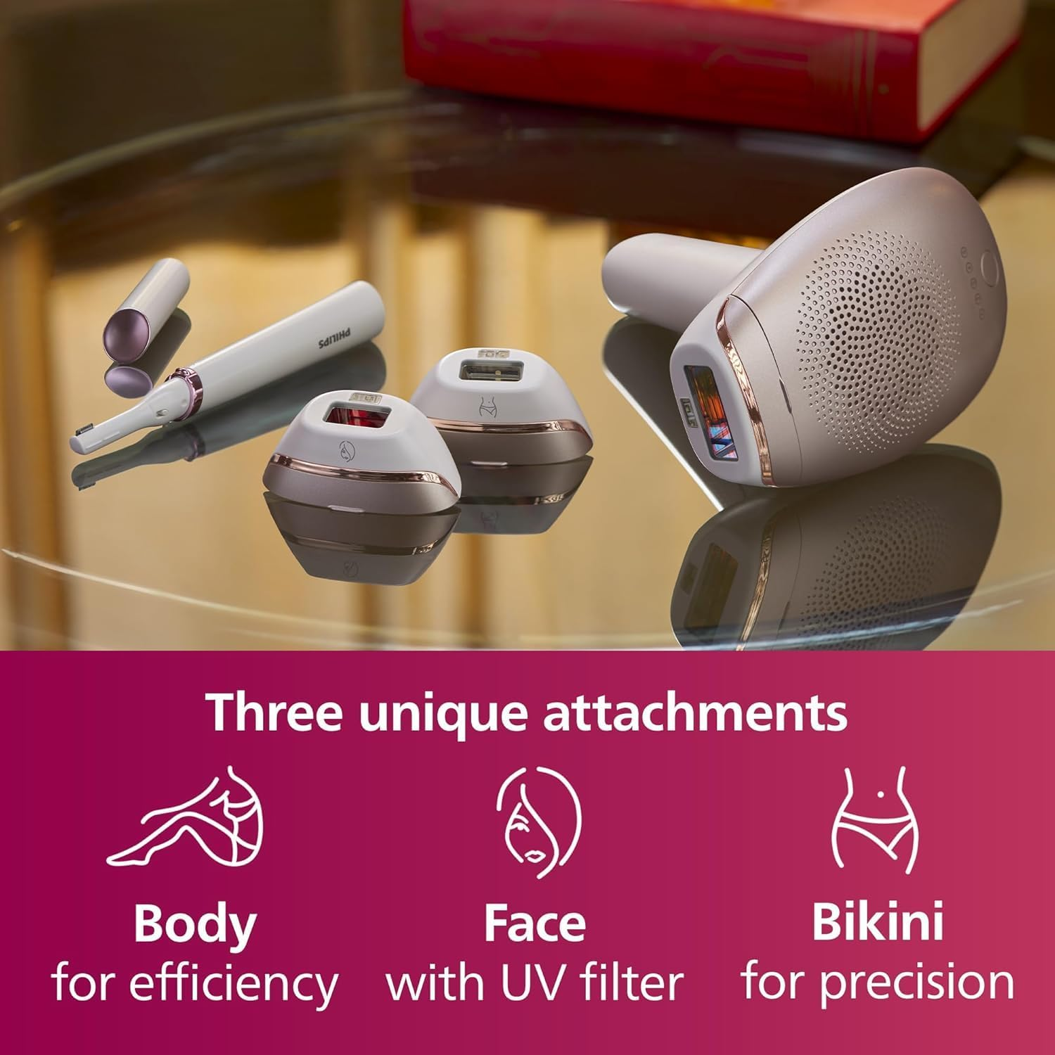 Philips Lumea IPL Hair Removal Device (AU Power Plug) with Smartskin Sensor, Body, Face, Bikini Attachments, Pen Trimmer, White, BRI923/00 image number 5
