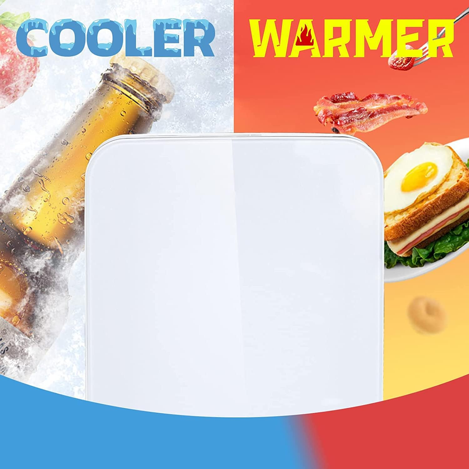 ADVWIN Mini Fridge for Bedroom - Portable 13L/12 Can Electric Plug in Cooler & Warmer for Food, Drinks, Beauty & Makeup, White image number 5