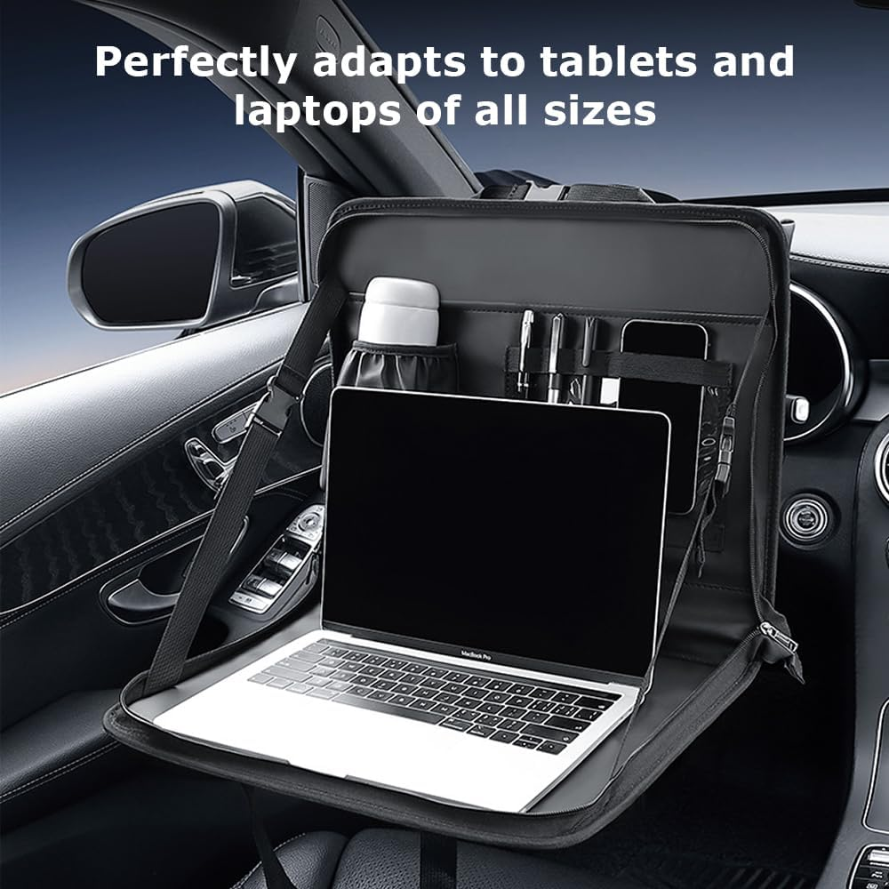 Steering Wheel Eating Tray,Foldable Car Table,Car Trays,Multipurpose Travel Car Accessories,Steering Wheel Laptop Holder,For Working, Writing, Eating, Traveling image number 3