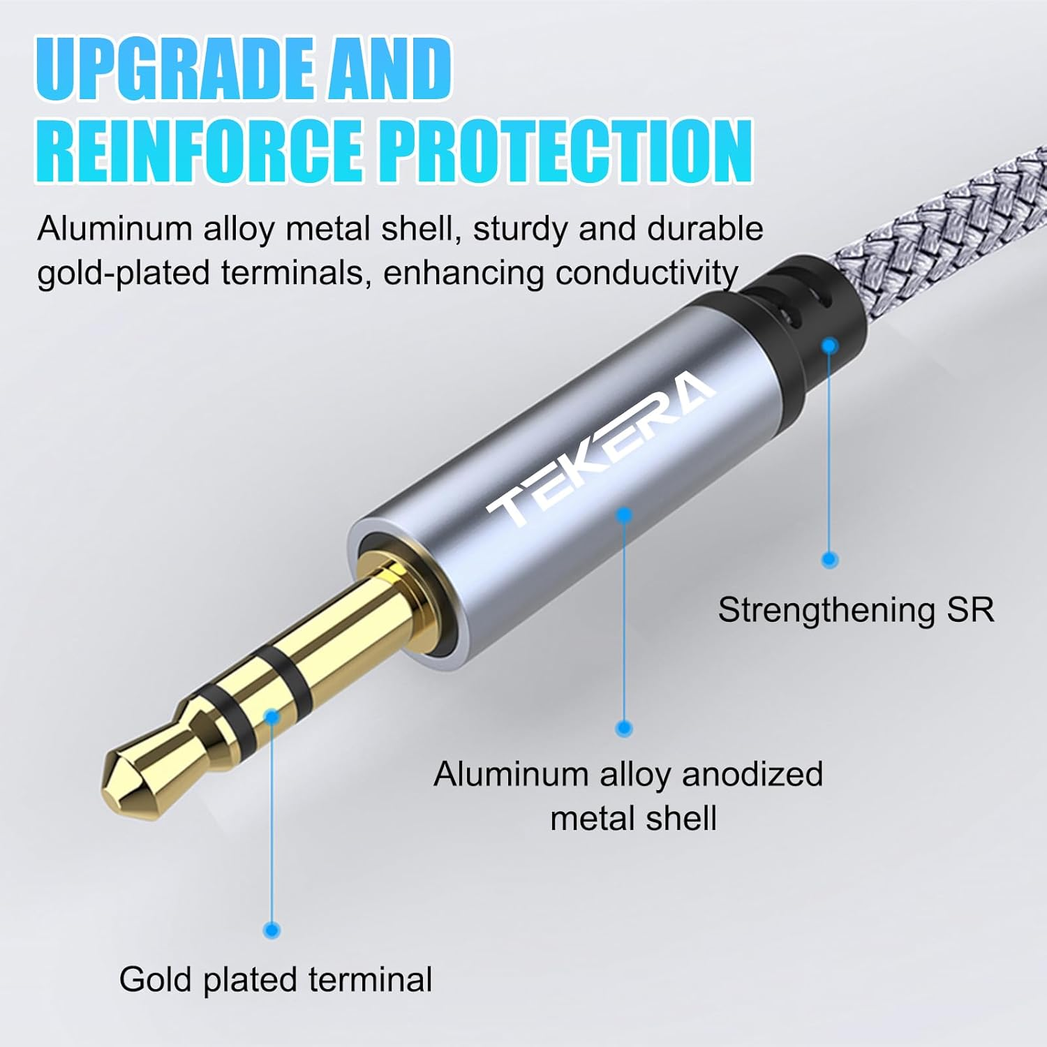 TEKERA 3.5Mm Headphone Extension Cable 1M, TRS Male to Female Stereo AUX Audio Cable, Hi-Fi Jack Extender with Nylon Braided Jacket, Compatible with Headphones, Car Stereo, Speakers, Laptops (3FT/1M) image number 5