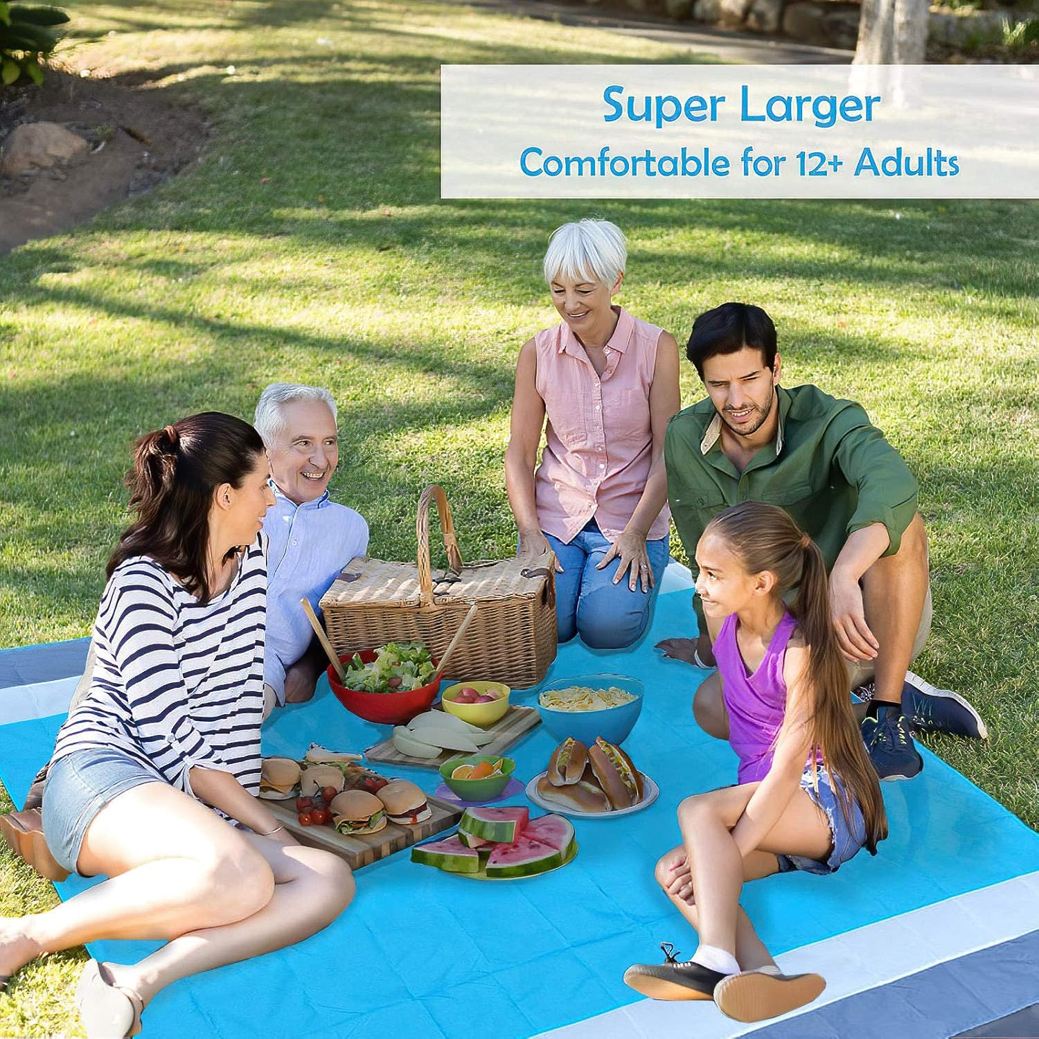 Sand Free Beach Blanket, Extra Large Waterproof Beach Mat-Lightweight Quick Drying Heat Resistant Outdoor Picnic Mat for Travel, Camping, Hiking and Music Festivals image number 1