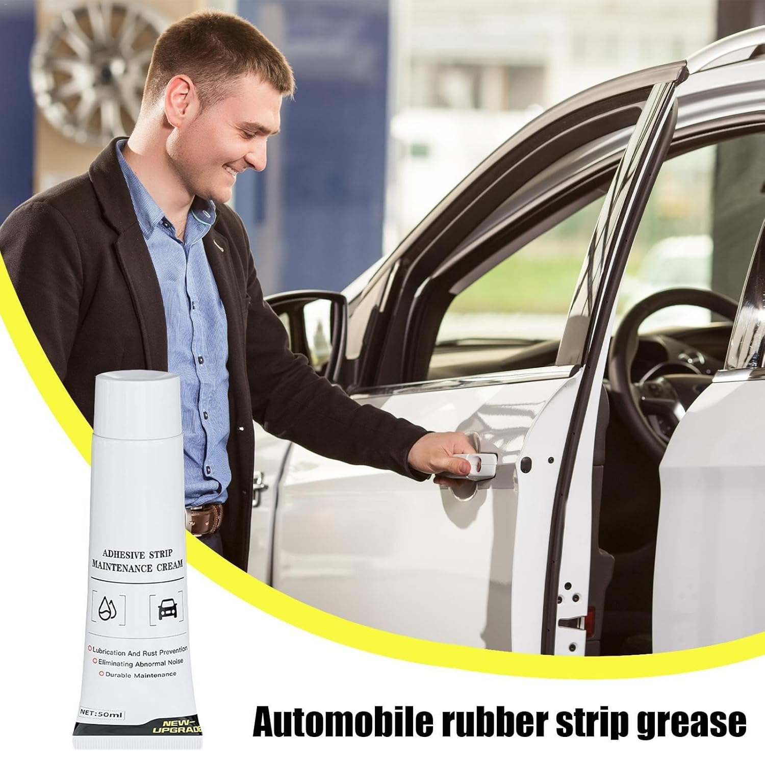Automotive Grease - Automotive Rubber Strip Lubrication - 50Ml Multifunctional Rubber Strip Lubricating Grease for Car Door and Sunroof, Efficient Vehicle Rubber Strip Lubricant Grease