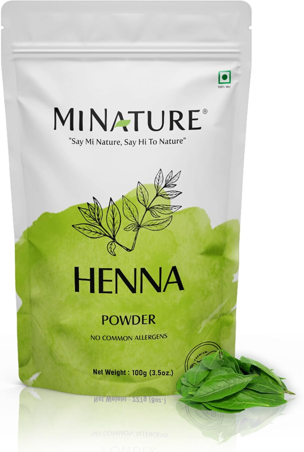 Mi Nature Pure Henna Mehndi Powder |Naturally Plant Based Sourced Henna for Hair Coloring & Care |Herbal Hair Care | No Added Preservatives (Natural Reddish Orange, 100G) image number 1