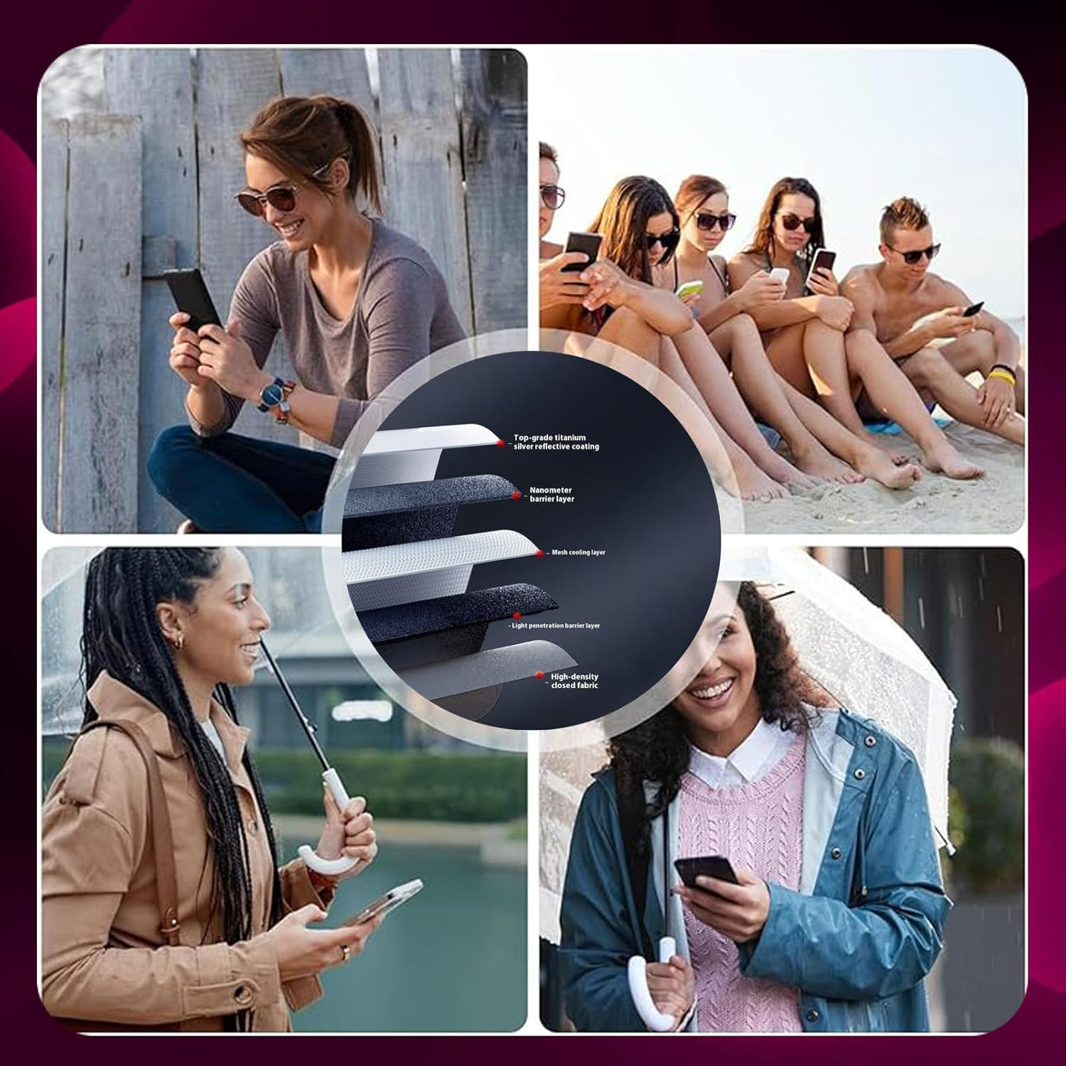 Rookii Phone Magnetic Car Navigation Shade Visor-Rain Protector,Universal Mini Anti-Reflective Glare Blocking Phone Sun Shade Shield,Umbrella for All Smartphones