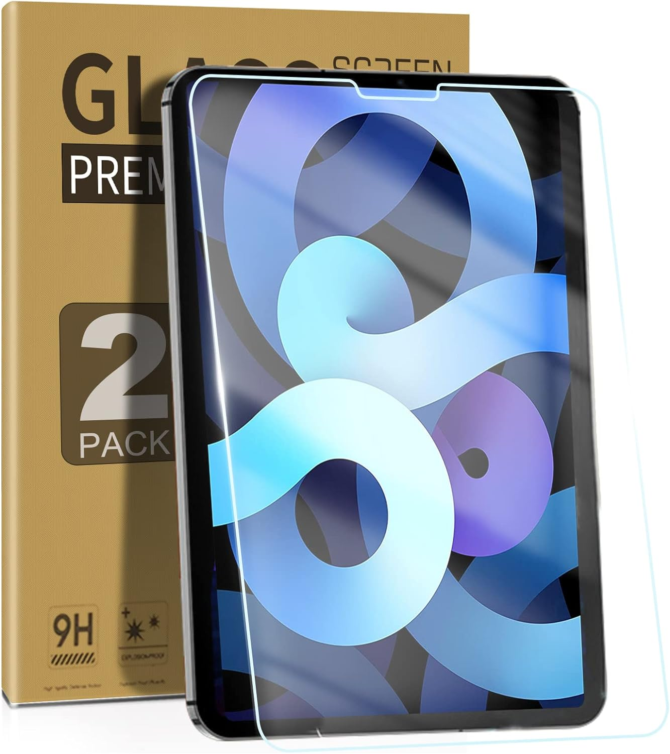 Zenrich [2Pack] Tempered Glass Screen Protector for Ipad Air 5Th Generation 2022/ Ipad Pro 11 Inch and Ipad Air 4Th Generation 10.9, Zenrich Tempered Glass anti Glare & anti Blue Light Screen Film for Pencil/ Face ID Compatible