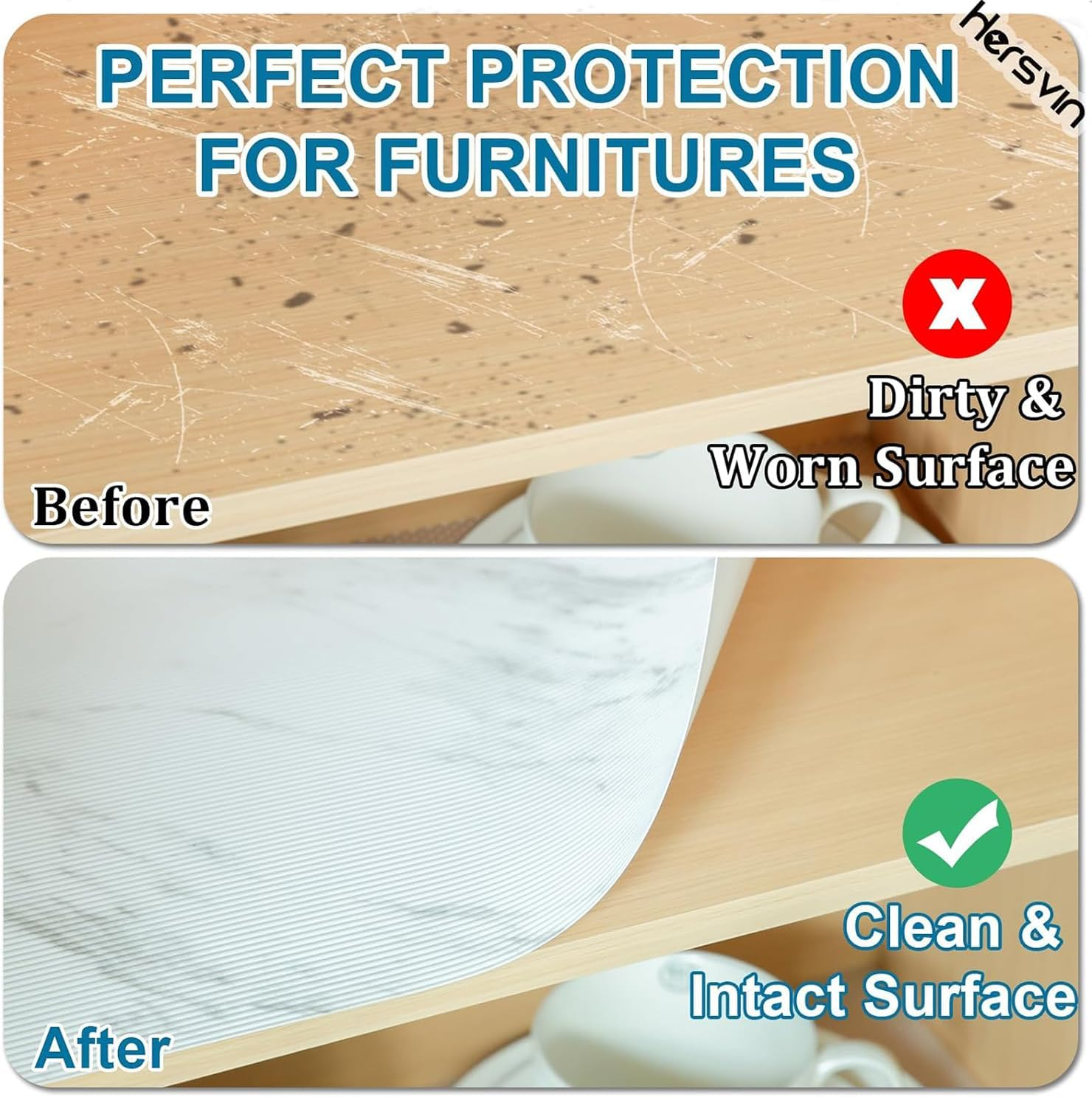 Drawer Liner 60Cm X 6M, Marble Pattern Print Shelf Liners Non-Adhesive Drawer Liner EVA Fridge Mats Waterproof Oil-Proof for Cabinet Kitchen Bedroom Bathroom Office((Marble Pattern) image number 2