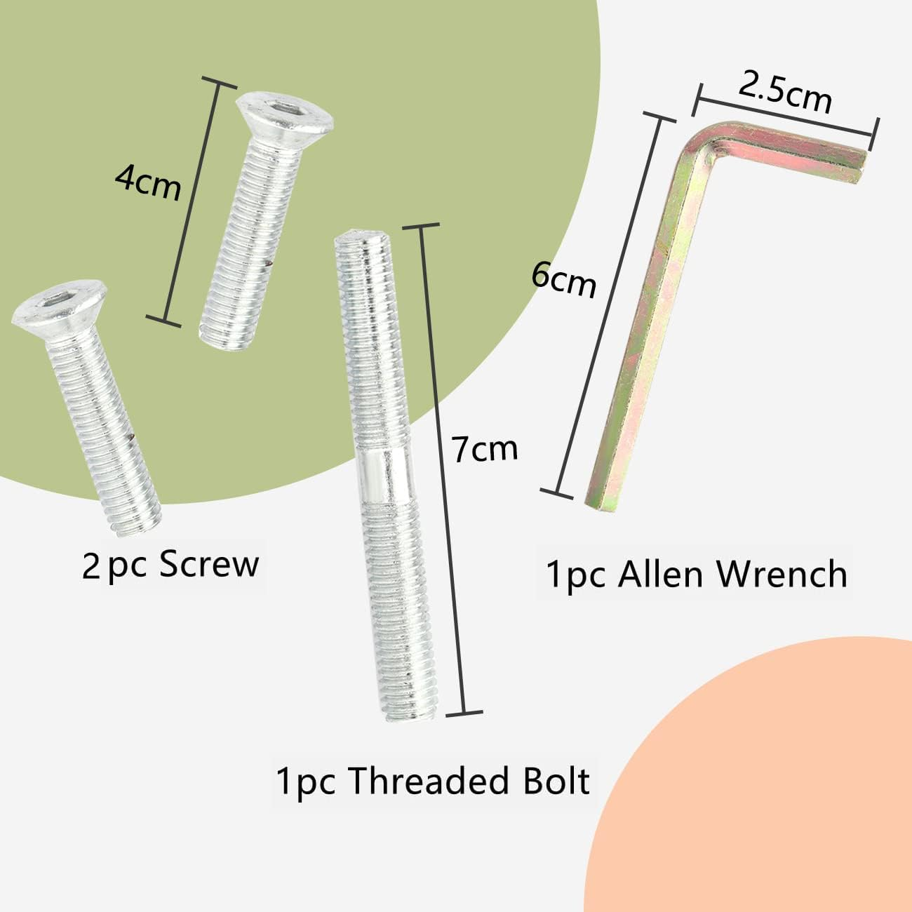 Pinkgarden Natural Sisal Replacement Scratching Post, 15.7'' 2 Pieces M8 Cat Scratch Post Refill Pole Parts for Refurbishment, White, Include Screws image number 4