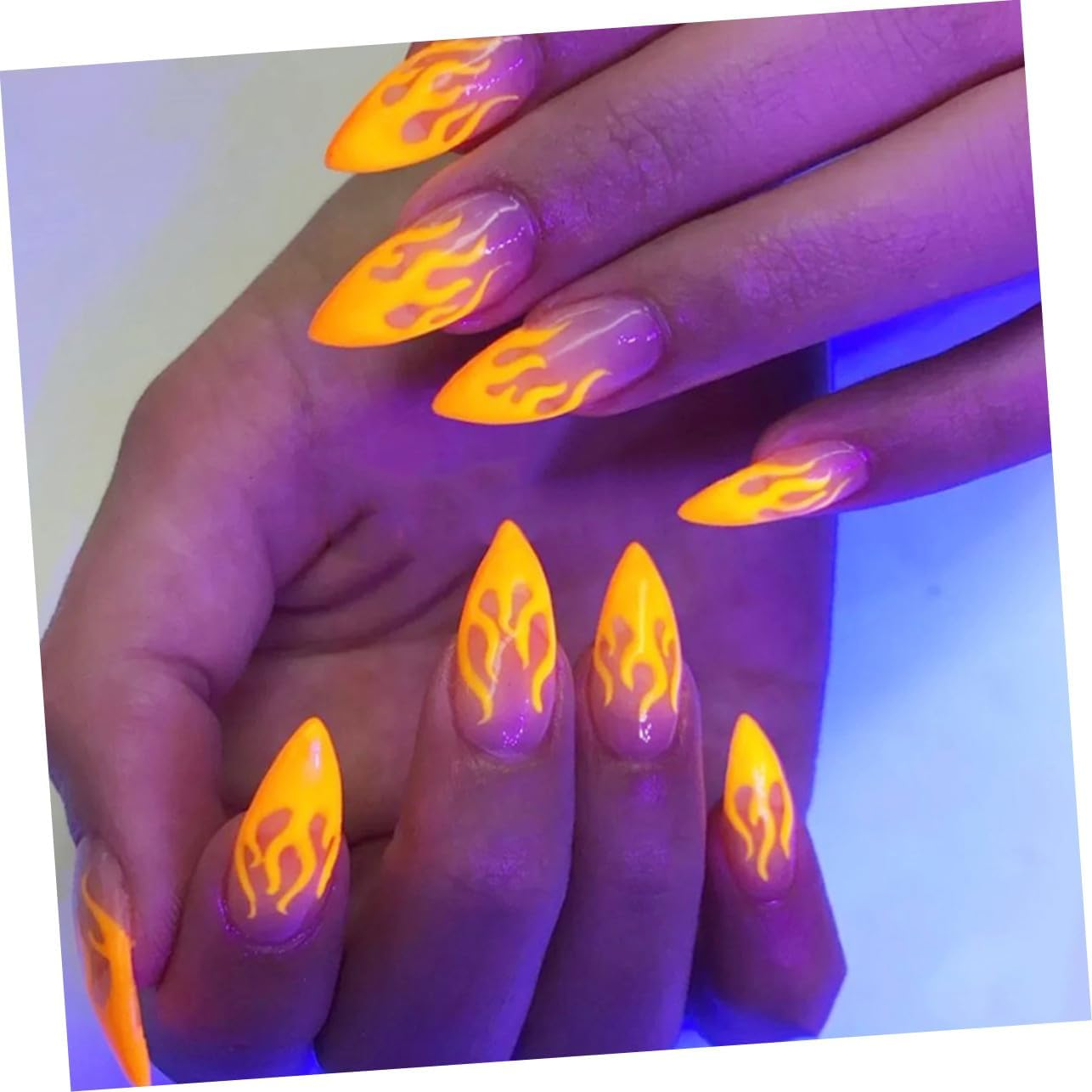 VALICLUD 10Rolls Holographic Flame Sky Nail Sticker Self-Adhesive Decals for Manicure Nail Art Decor image number 3