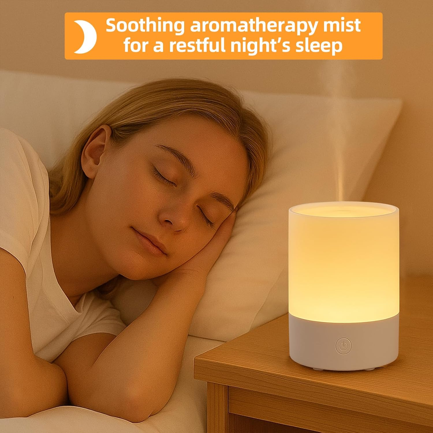 120Ml Essential Oil Diffuser with Fine Mist, Ultrasonic Aromatherapy Humidifier with 7-Colour LED Light, Quiet Operation & Auto Shut-Off, Ideal for Aesthetic Home, Office, Yoga, White image number 2