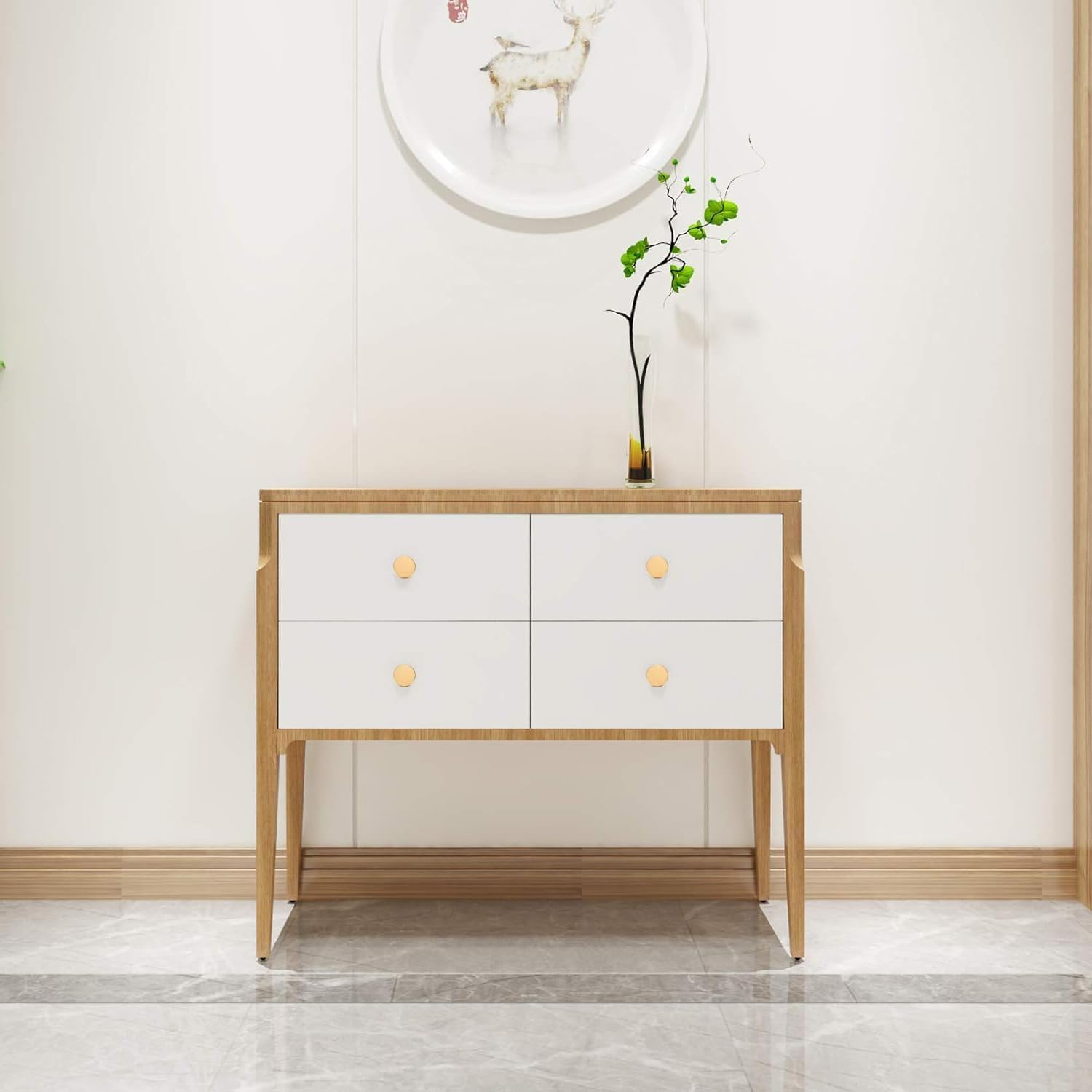 6Pcs Gold Cabinet Knobs, Brushed Brass round Kitchen Cabinet Hardware Pulls Knobs Gold for Dresser Drawer Cupboard Furniture Closet Wardrobe Door Knobs Handles (20X25 Mm) image number 1