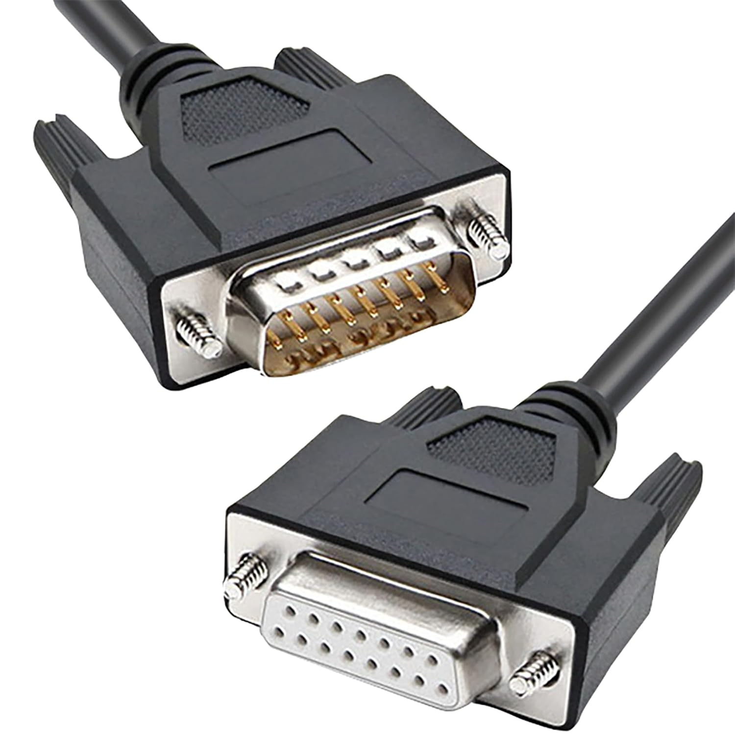 Tunghey DB15 Cabel Male to Female Double Shielded,Db 15 Extension Cable Black, 26Awg Tinned Copper D-SUB 15 Pin Straight through Cord for C-NC, U-PS, PL-C, Ser-Vo Driver. (0.5M) image number 4