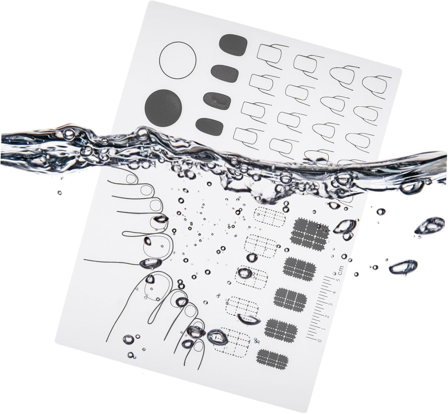 HAMPPLIES Acrylic Nail Mat Silicone Trainer Sheet for Application Practice for Nail Tech Training for Learning Nail Art Techniques for Various Nail Designs image number 6