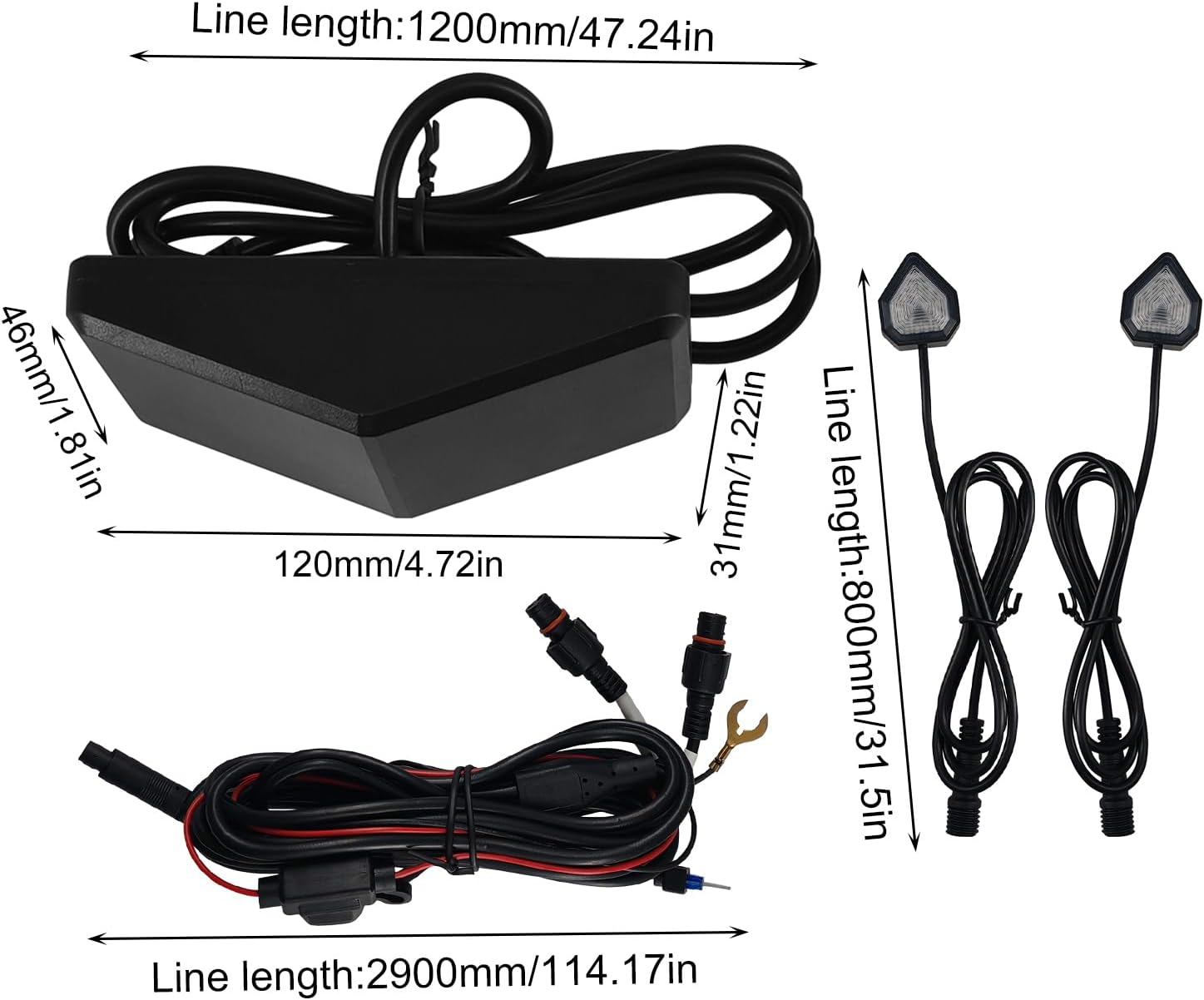 Rear Blind Spots Radar Monitor Sensor,65.62Ft Ultrasonic Blind Spots Detection System Sensor LED Warning Light - Vehicle Blind Spots Monitor Kit For, Suvs, Mpvs