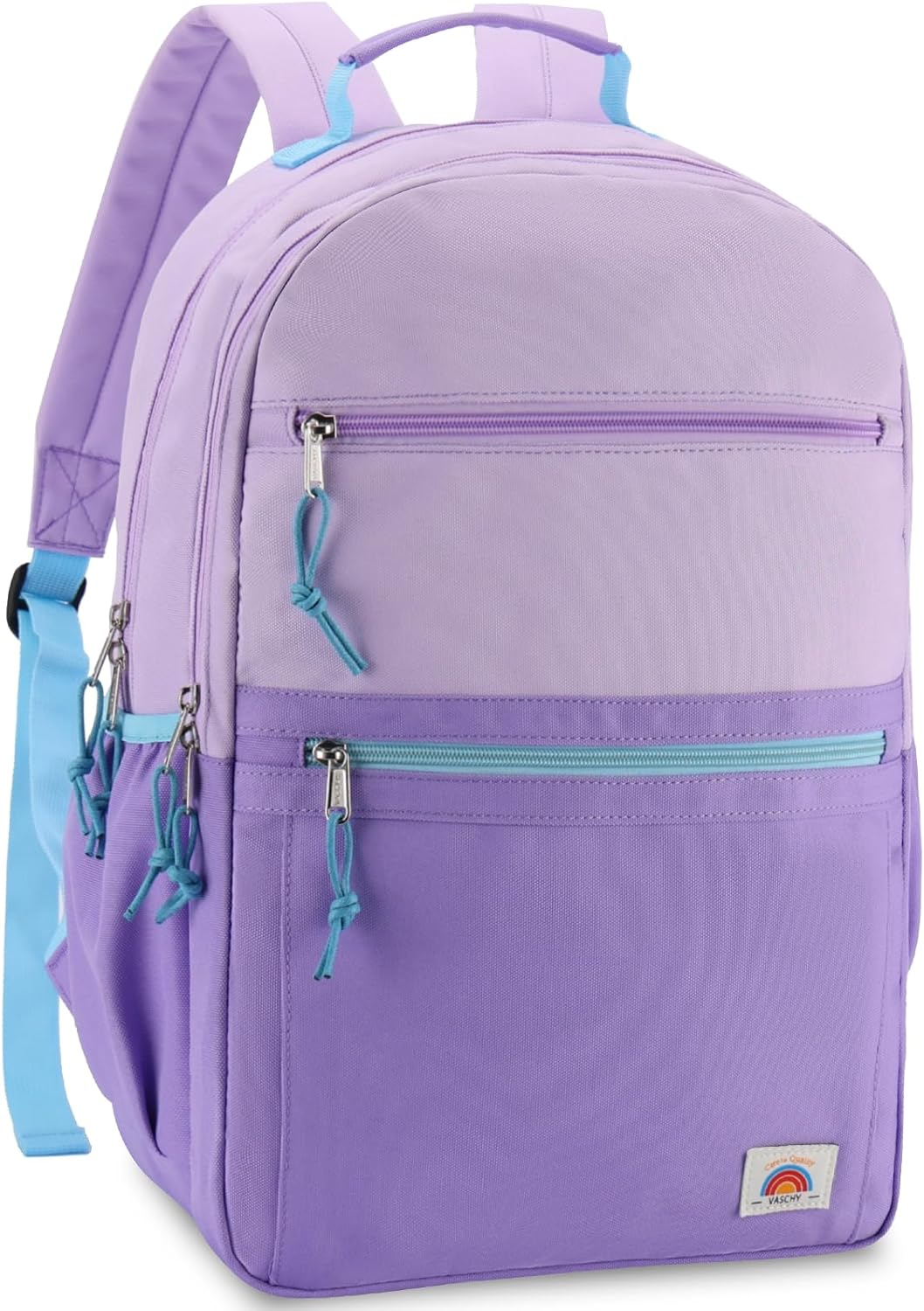 Toddler Kid Backpack,Vaschy Teen Boys Girls Lightweight Water Resistant Plain Color-Block Kids Bookbag Daypack with Two Sizes