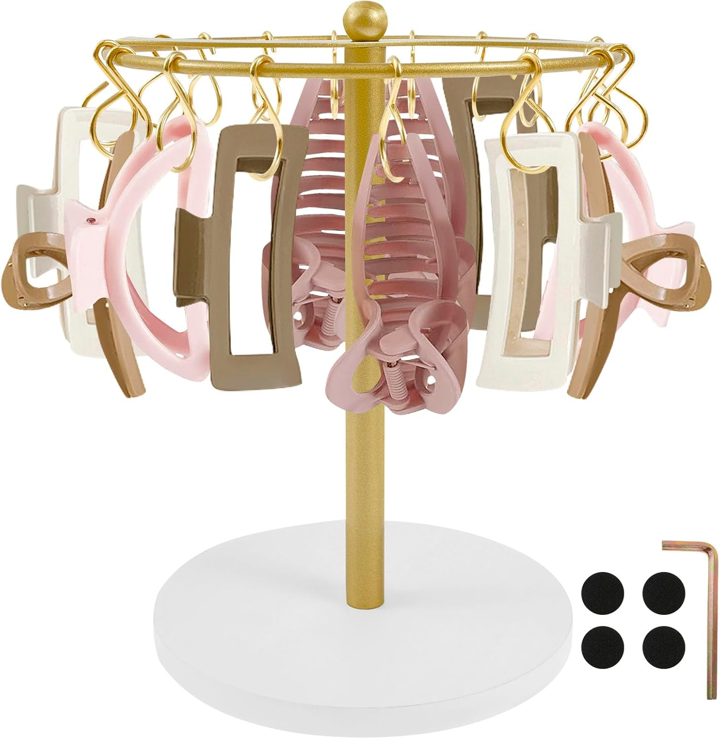 UKQRRTC Claw Clip Organizer, Metal Hair Clip Holder Stand, Space Saving Hair Accessories Display Stand for Women Girls image number 3