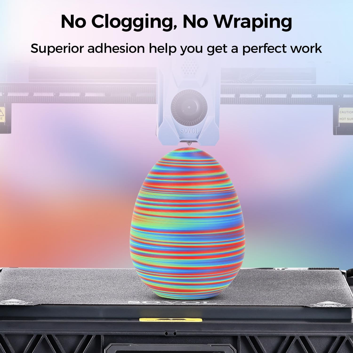 Sovol Matte PLA Filament Rotated Tri Color Co-Extrusion 1.75Mm, Fast Change 3D Printer Filament 1Kg/ 2.2Lbs, Matte Red Green Blue 3 in 1 Coextrusion PLA Material +/-0.03Mm image number 2