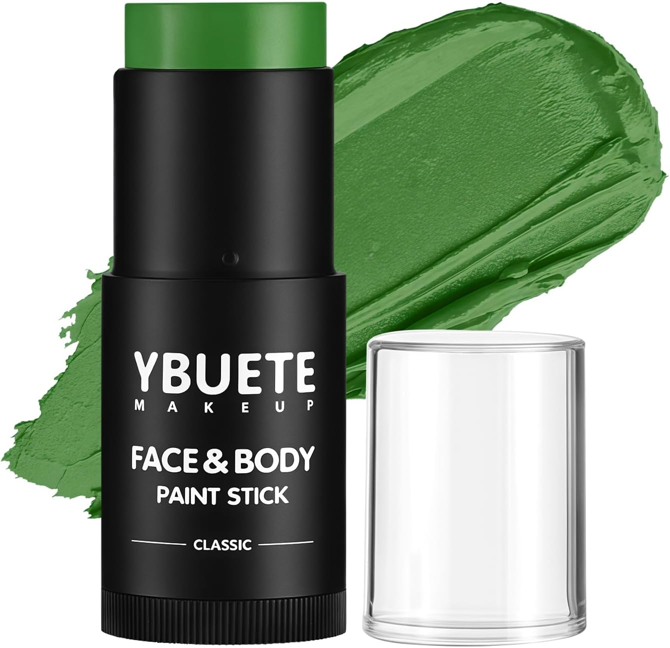 YBUETE Green Face Body Painting Stick, Professional Full-Coverage Cream Green Face Paint for St. Patrick'S Day Halloween SFX Witch Monster Cosplay Makeup,Washable Body Paint for Adult Carnival
