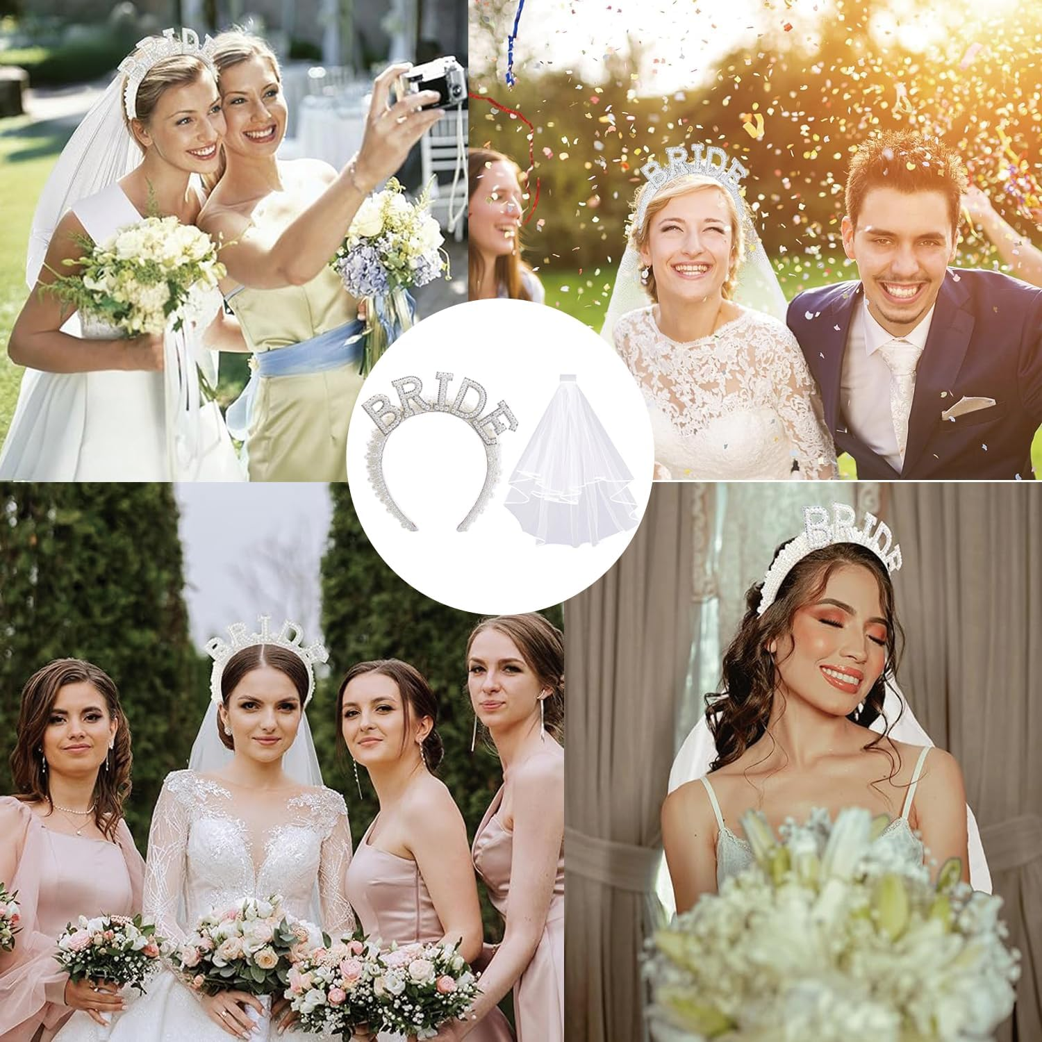 Pearl Bride Headband, Ideal for Bachelorette Party Decorations Bridal Shower Wedding and Engagement Parties. image number 2