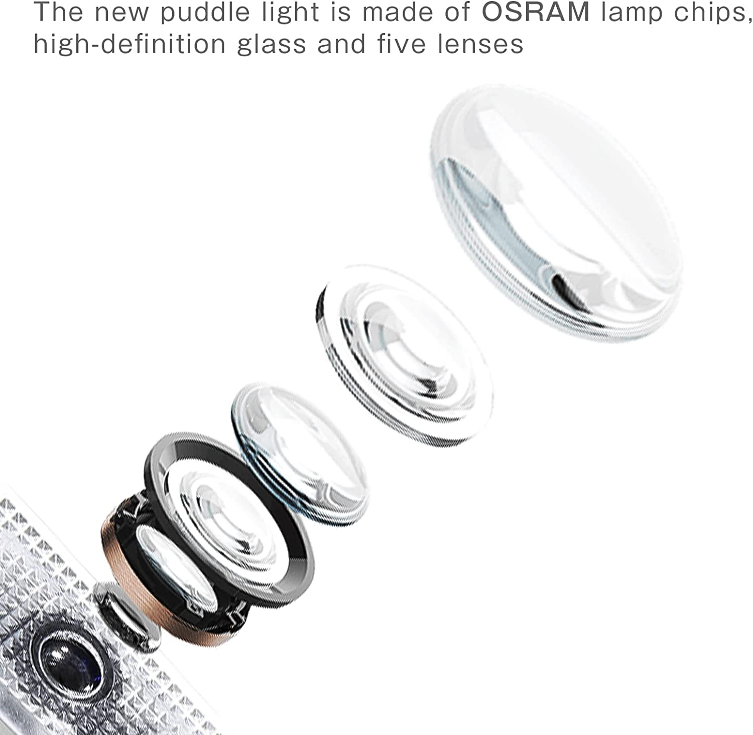 Upgraded Puddle Lights Compatible with Tesla Model 3/Y/S/X, Car Door Lights Logo Projector with Extension Cord LED Accessories, Hd/Ultra-Bright LED Welcome Step Light(2 Pack) image number 6