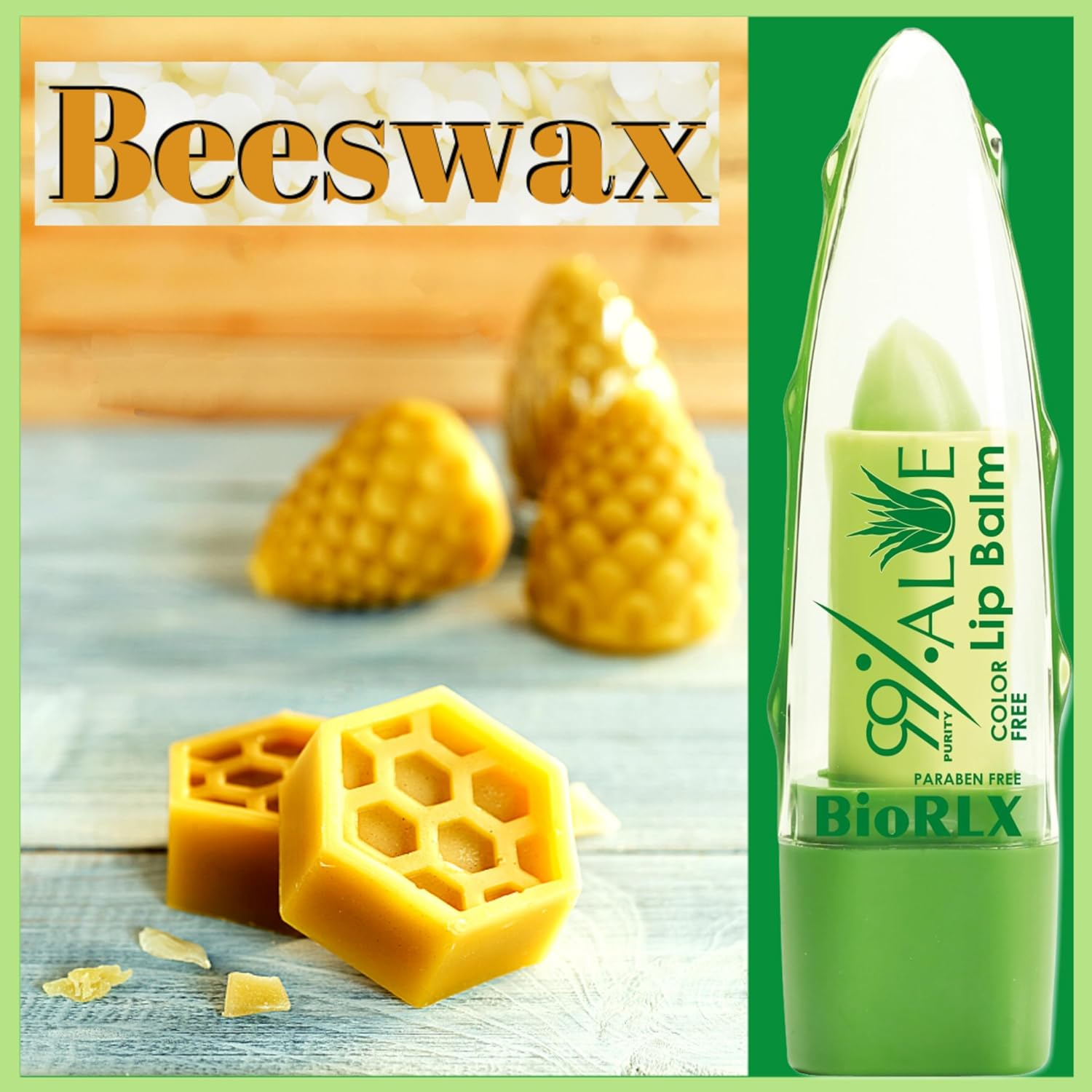 Biorlx 99% Purity Aloe Vera Color Free and Paraben Free Soothing Lip Balm (One Lip Balm) image number 3