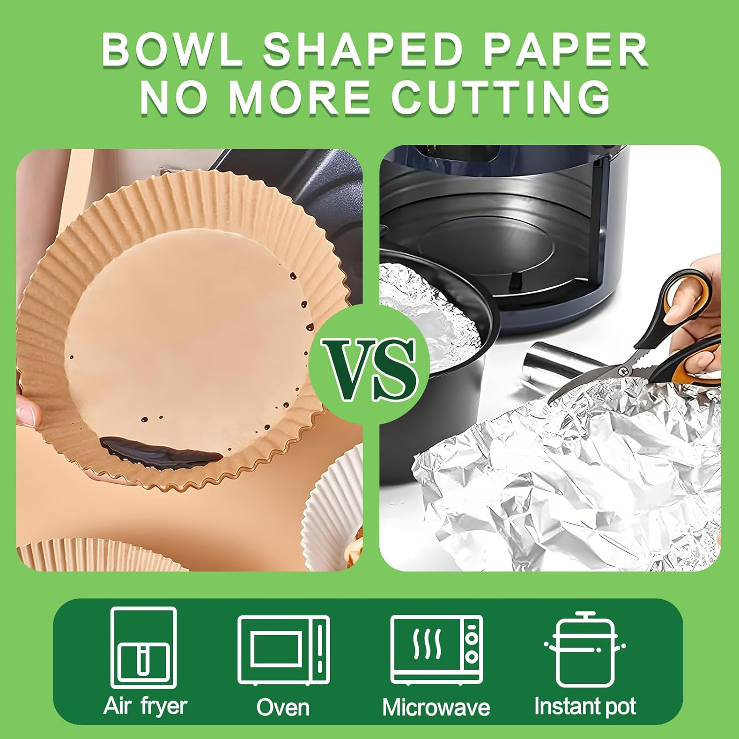 Air Fryer Paper Liners, 200PCS Non-Stick Oil Resistant, 8 Inch/20Cm Air Fryer Liners Disposable, Baking, Roasting Microwave