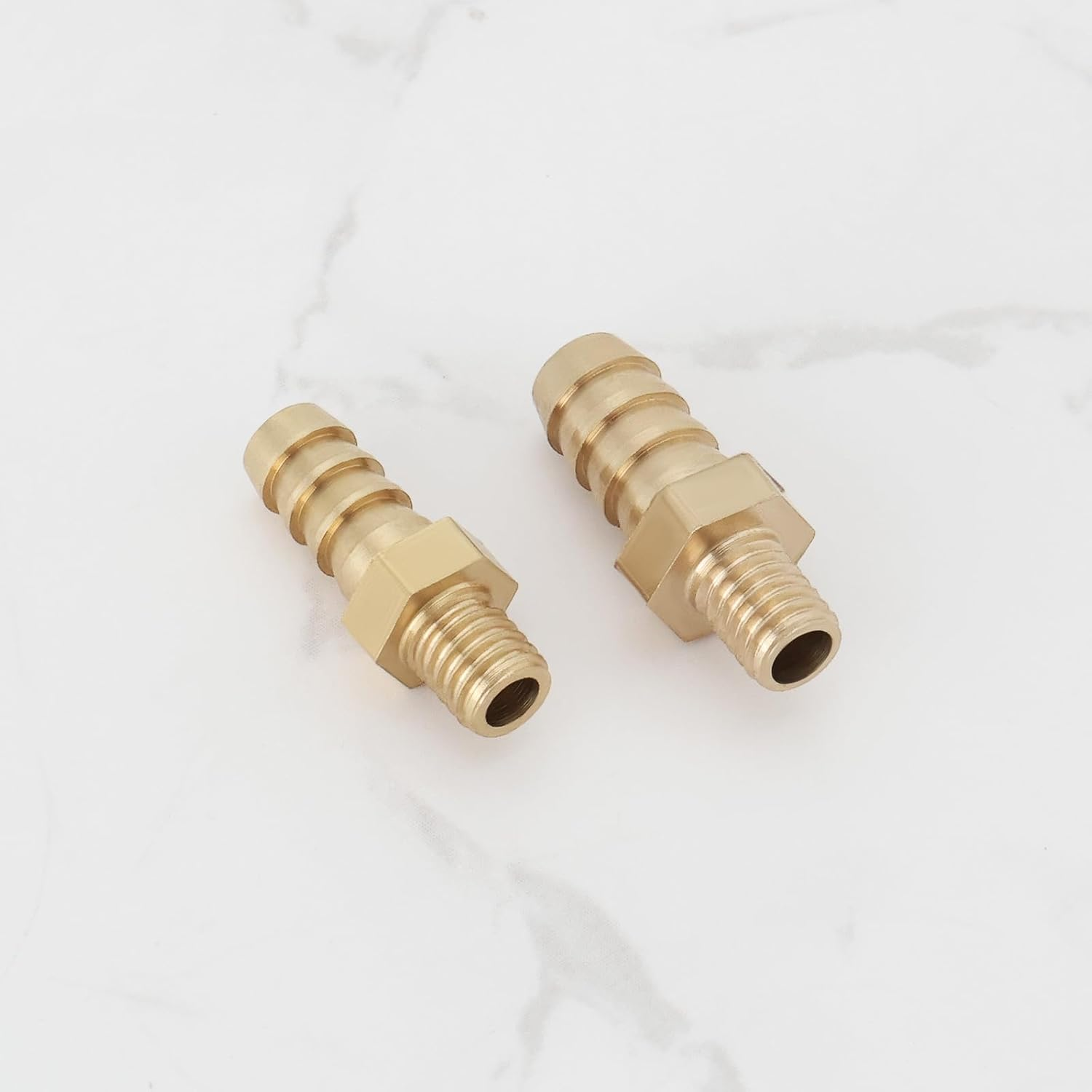 LT Easiyl 4PCS Brass Barb Hose Tail Connector Metric M5X0.8-5Mm and M5X0.8-6Mm for Pond Pool Hose Pipe Adapters Hose Barb Tail Connector Male Thread Pipe Fitting Gold image number 5