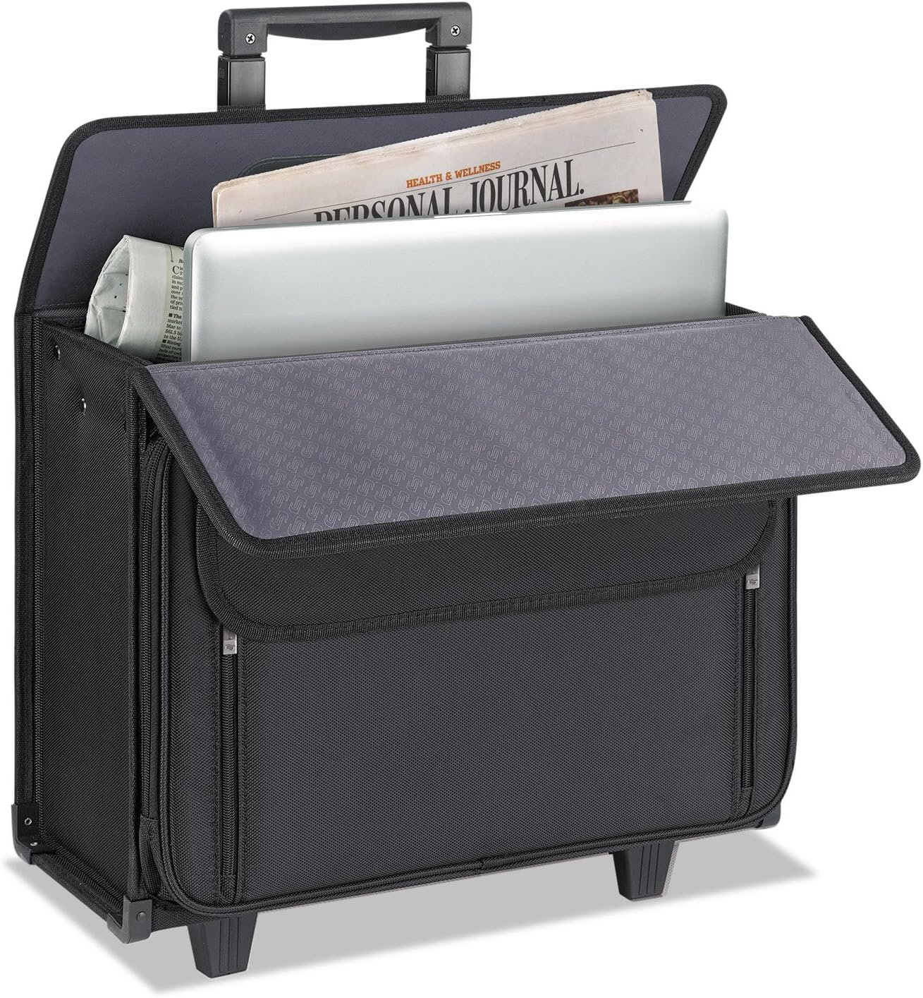 Solo Morgan 17.3 Inch Rolling Laptop Catalog Case with Hanging File System, Black image number 1