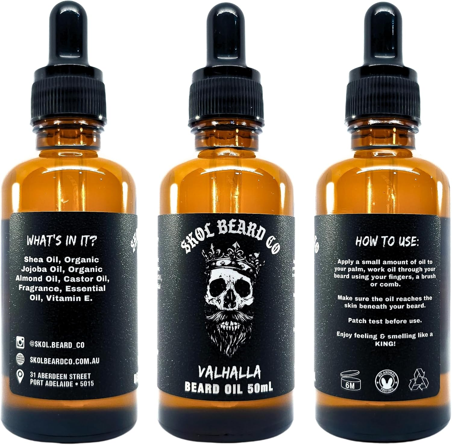 Premium Beard Oil in Valhalla, 50Ml | Infused with Jojoba, Almond, and Essential Oils for a Soft, Healthy Beard Hair Growth image number 5