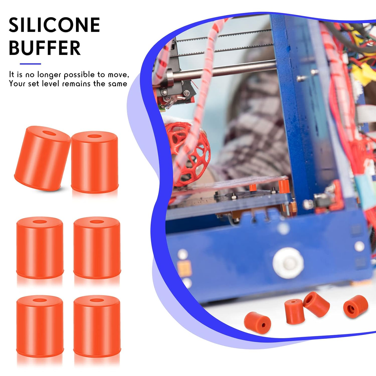 Tondiamo 12 Pcs 3D Printer Heatbed Parts Silicone Leveling Solid Bed Mount Heat Resistant 3D Printer Parts Compatible with Cr-10 Ender 3 Bottom Connect image number 4