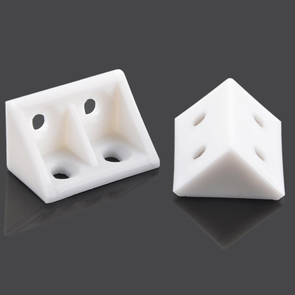Sagasave L Angle Brackets, Plastic Furniture Corner Brace Shelf Support, 90 Degree Brackets, 10 Pieces, 33*19Mm, White, Corner Mount image number 3