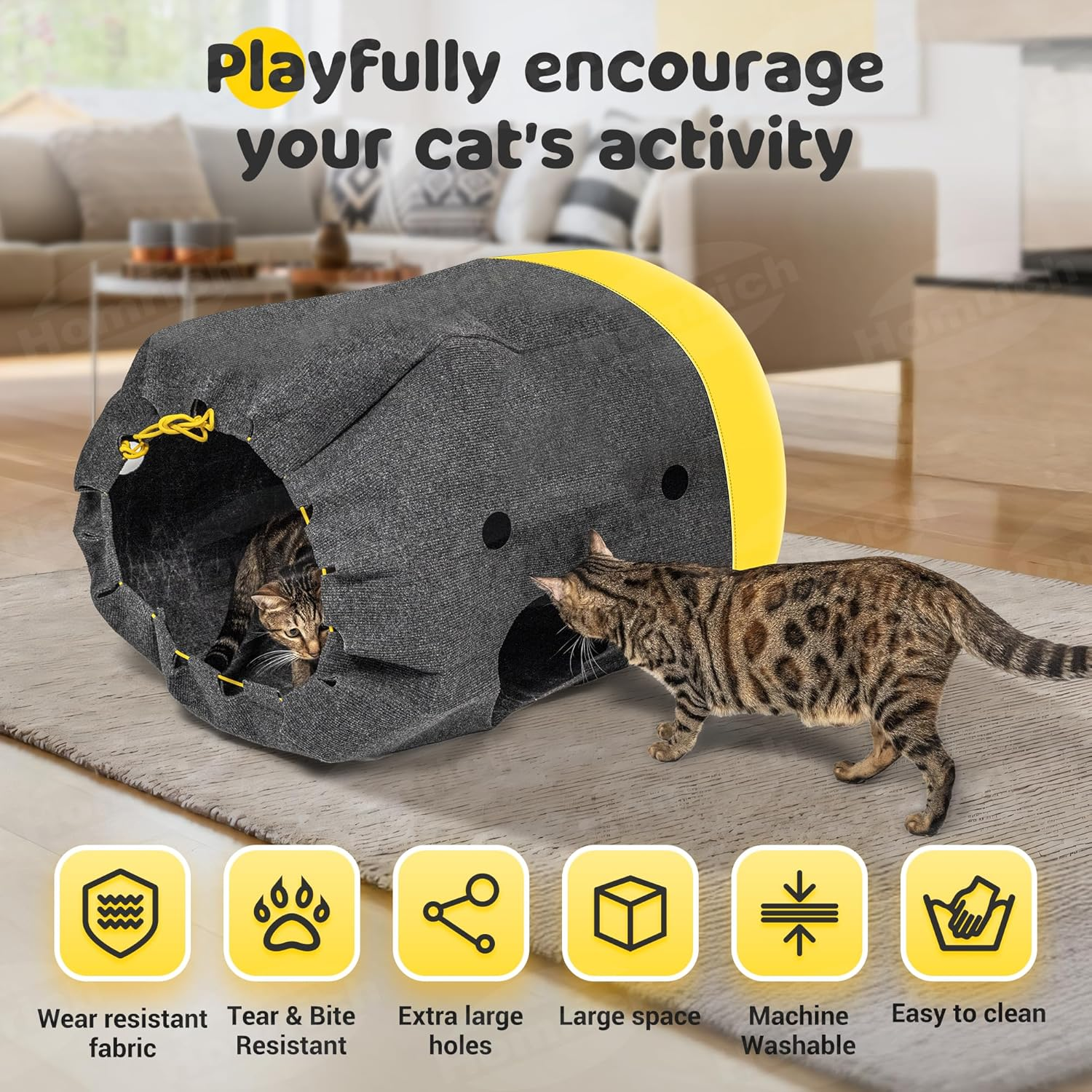 Cat Rug, Interactive Cat Toy Play Mat, Cat Activity Play Mat, Paw Hunting Cat, Cat Toy, Self-Employment with Individual Shapes to Keep Your Cat Busy image number 3