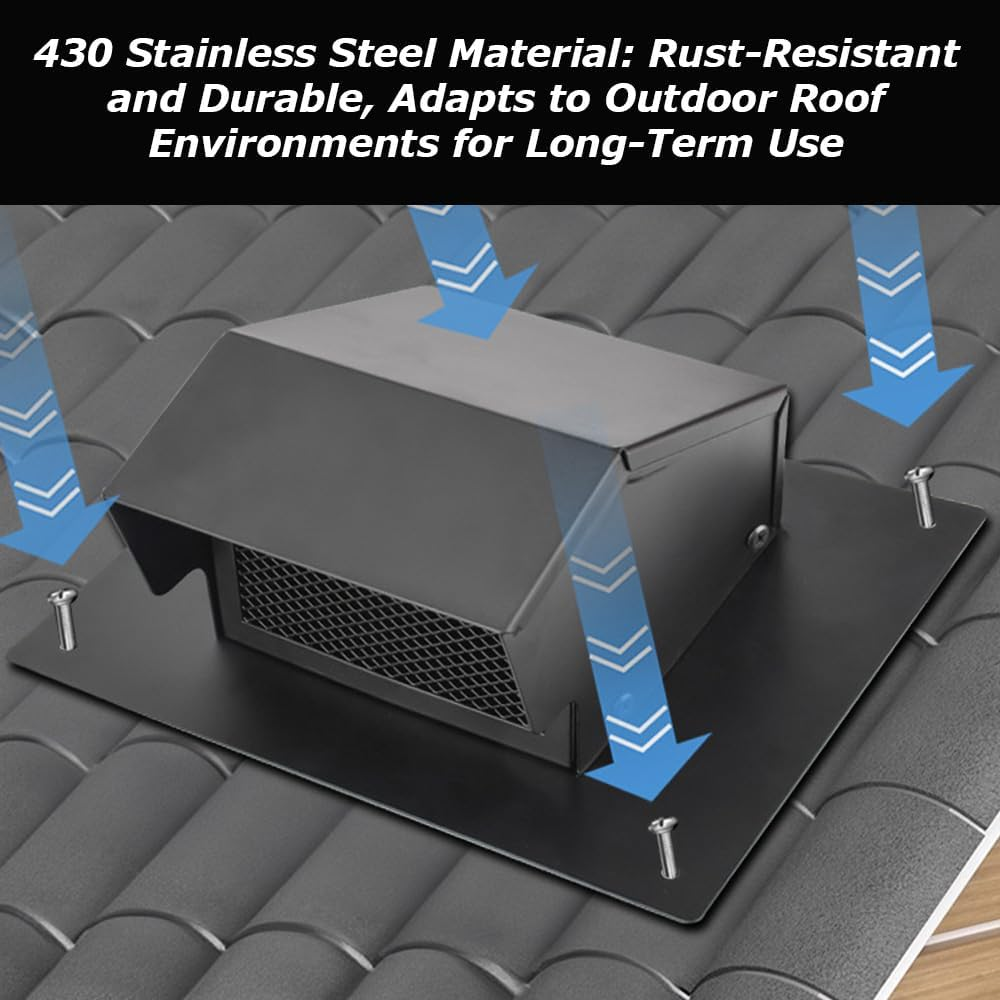 Roof Vent Cap,4 Inch Roof Exhaust Vent,Removable Roofs Vent,Rainproof and Snowproof,For Ventilation System-With Damper