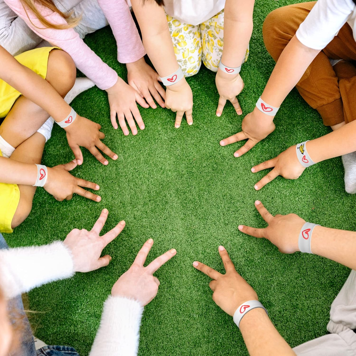 Novelty Place White Slap Bracelets, DIY Blank Party Wrist Strap Snap Band for Adult Teens & Kids - Classroom Craft Activity Prize Gift Costume (Pack of 25) - White image number 3