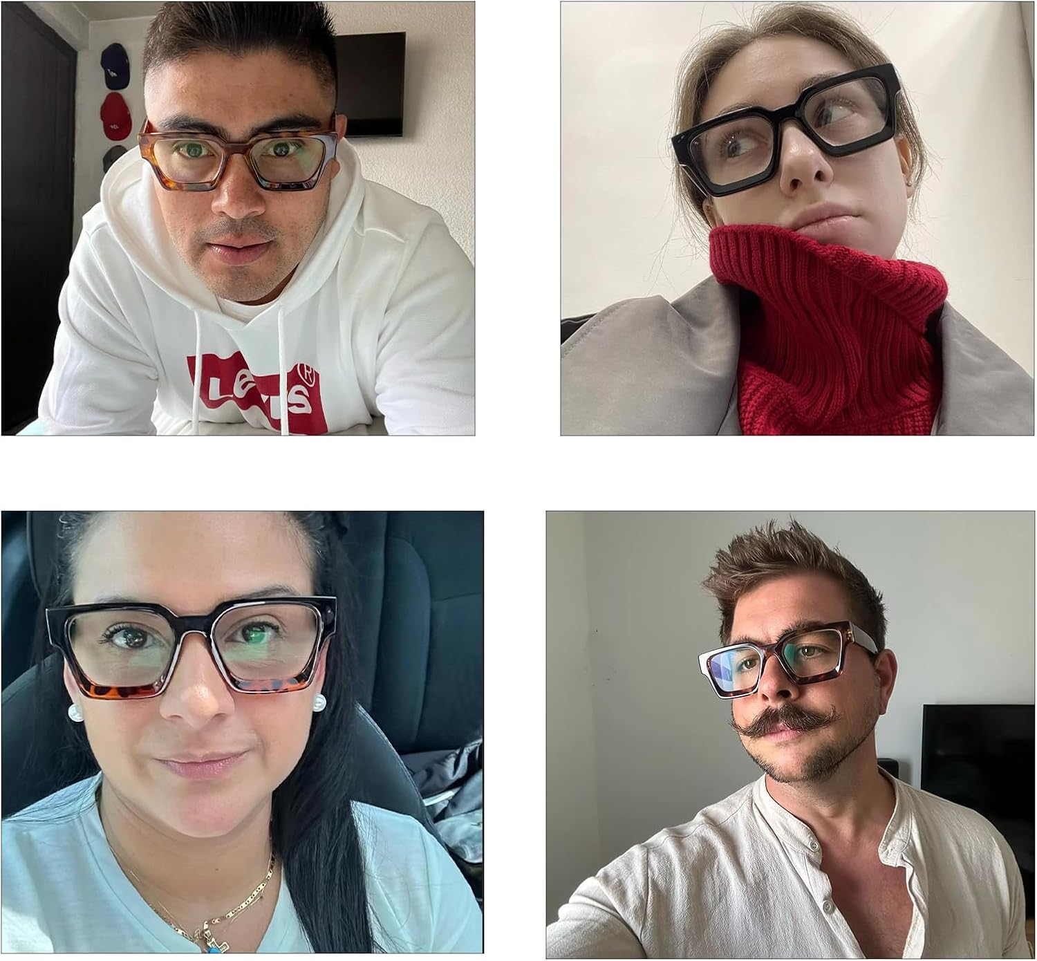 YAMEIZE Square Blue Light Blocking Glasses for Women Men Rectangle Blue Light Eyeglasses Computer Gaming anti Fatigue Clear Lens Glasses image number 3