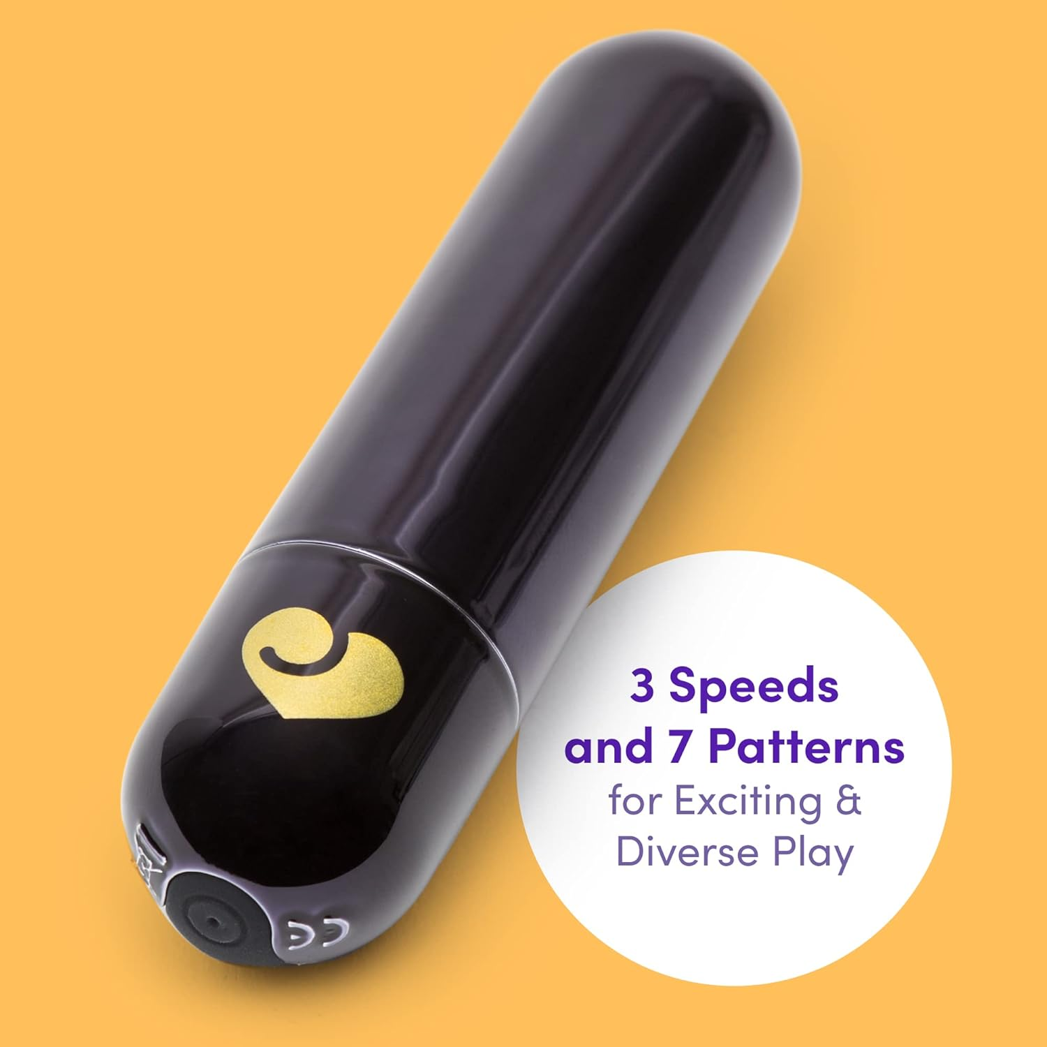 Lovehoney Glow up Bullet Vibrator - 3 Inch Easy to Use - 10 Function Bullet Mini Vibrator for Women - Rechargeable & Waterproof - Black image number 1