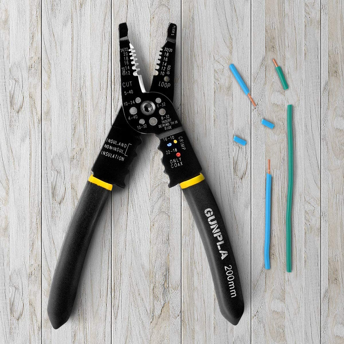 Gunpla Wire Stripper Multi-Function Tool for Cutting Cables Screws Comfortable Gripping Serrate Nose Crimper Cutter Plier Stripping Wires and Crimping Terminals and Connections 8 Inch / 200Mm image number 3