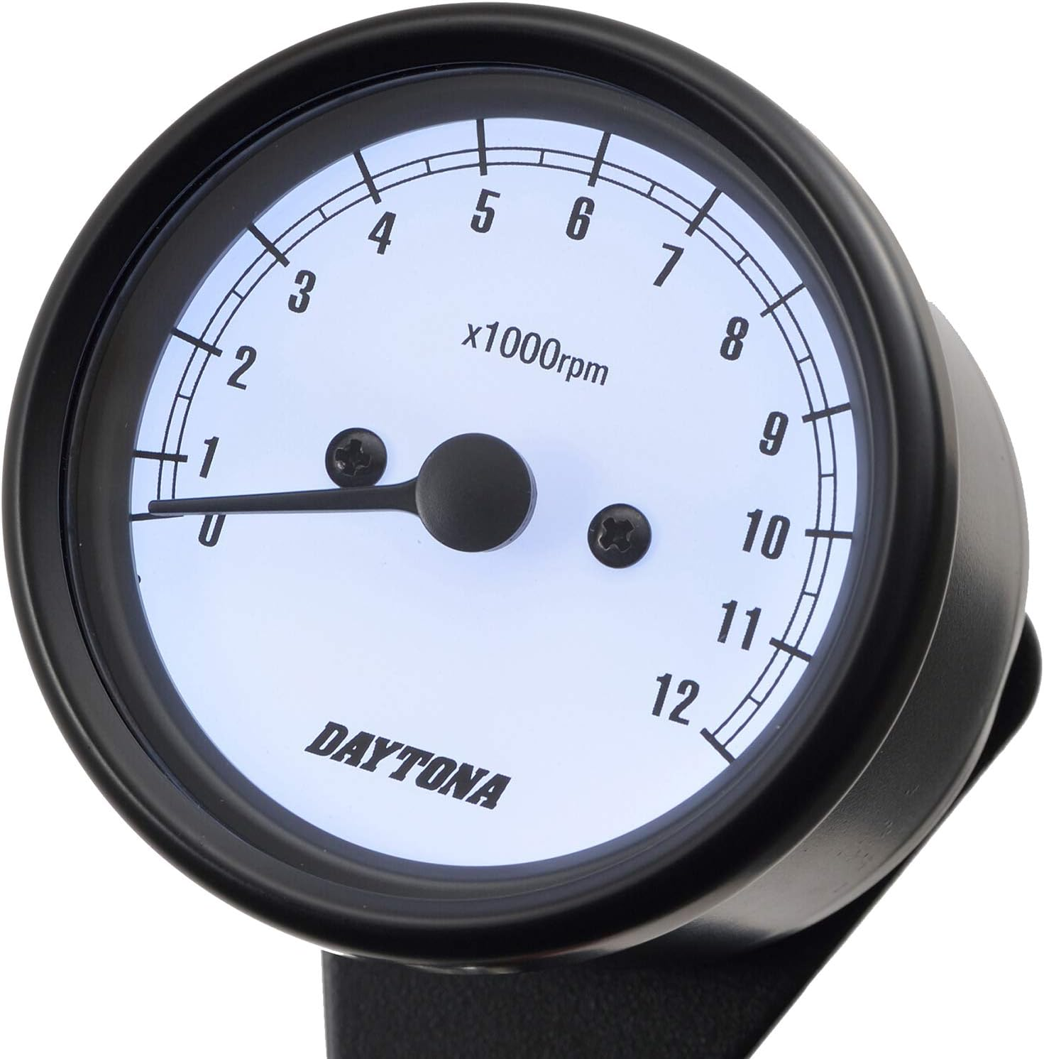 Daytona 15626 Motorbike Mechanical Speedometer, Black Body/Black Panel/White LED, Diameter 2.3 Inches (60 Mm), 140 Km/H Display, Indicator Included