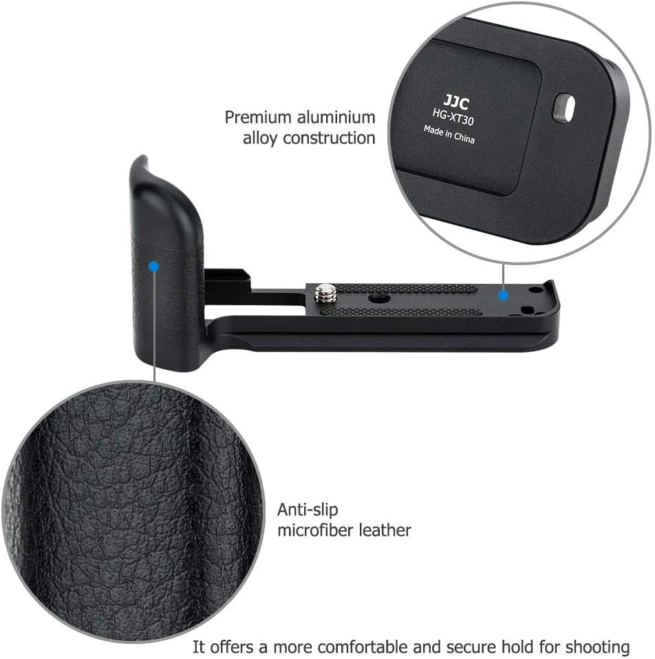 JJC Metal Hand Grip Quick Release Plate L Bracket Holder for Fujifilm X-T30II X-T30 X-T20 X-T10 Replaces Fuji MHG-XT10 Handgrip - [2019 September New & Improved Version] image number 3