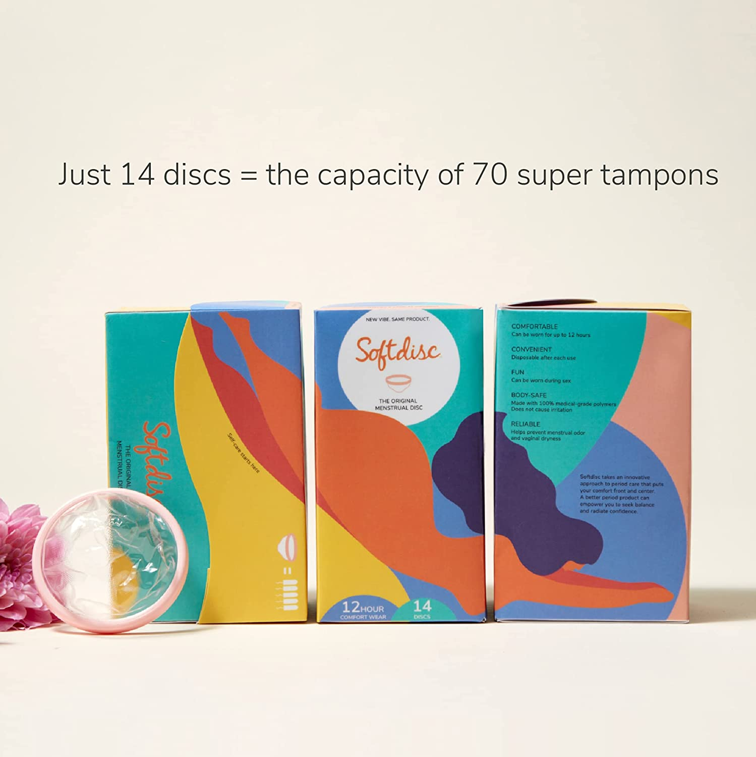 Softcup, 14 Disposable Menstrual Discs image number 2