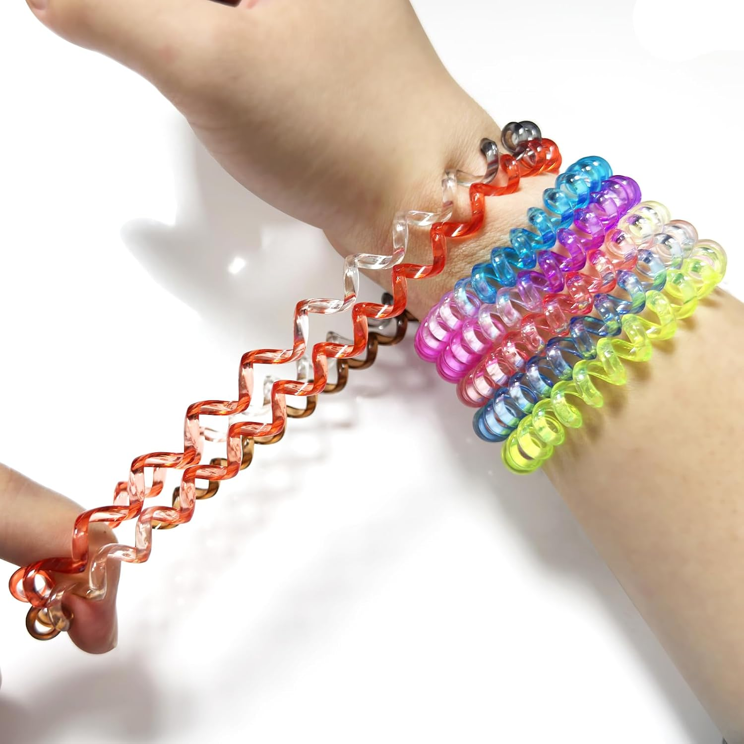 Chewing Bracelets, 20 PCS Sensory Stretchy Coil Bracelets for Relieve Autism, Anxiety, ADHD (Random Color)