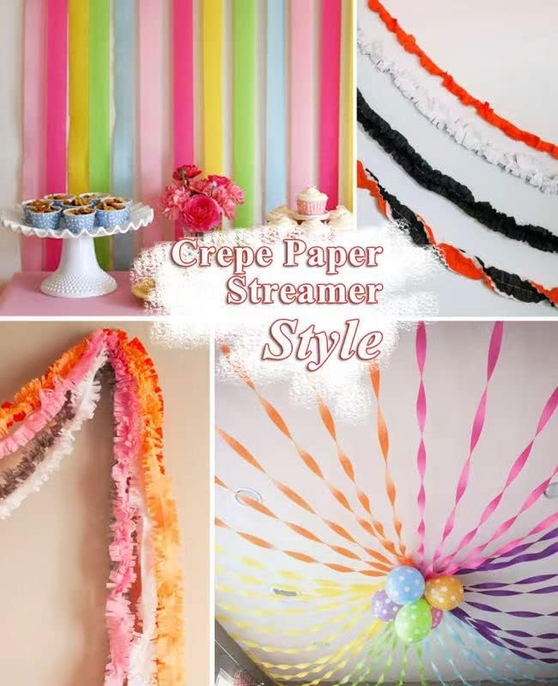 Gold Crepe Paper Streamers 6 Rolls for Party Streamers Decorations Birthday Wedding Baby Bridal Shower Backdrop Craft Supplies (1.8 Inch X 82 Ft/Roll，492Ft)